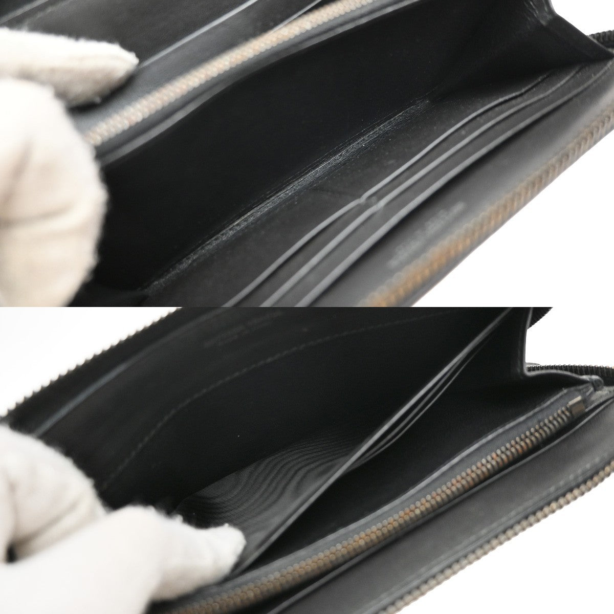 BOTTEGA VENETA Intrecciato Zipper Around Long Wallet Leather Black Italy 65KP223