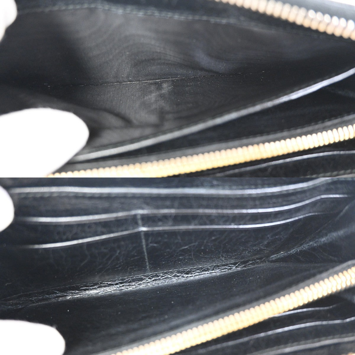 MIU MIU LOGO Matelasse Long Zipper Around Wallet Leather Black GHW 63KD079