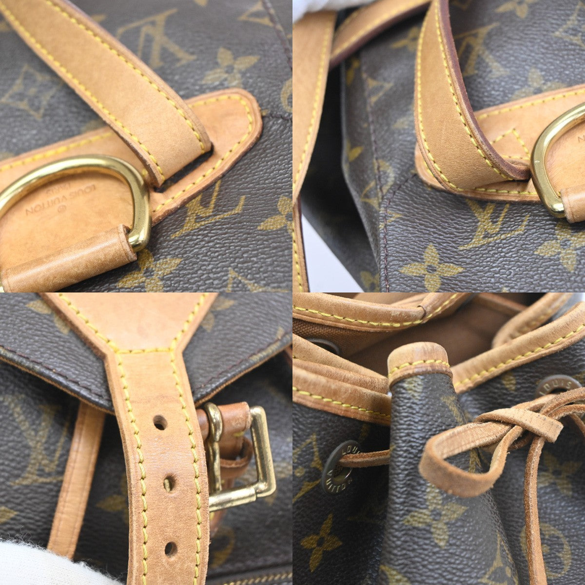 LOUIS VUITTON Montsouris MM Backpack Bag Monogram Leather Brown M51136 18KC526
