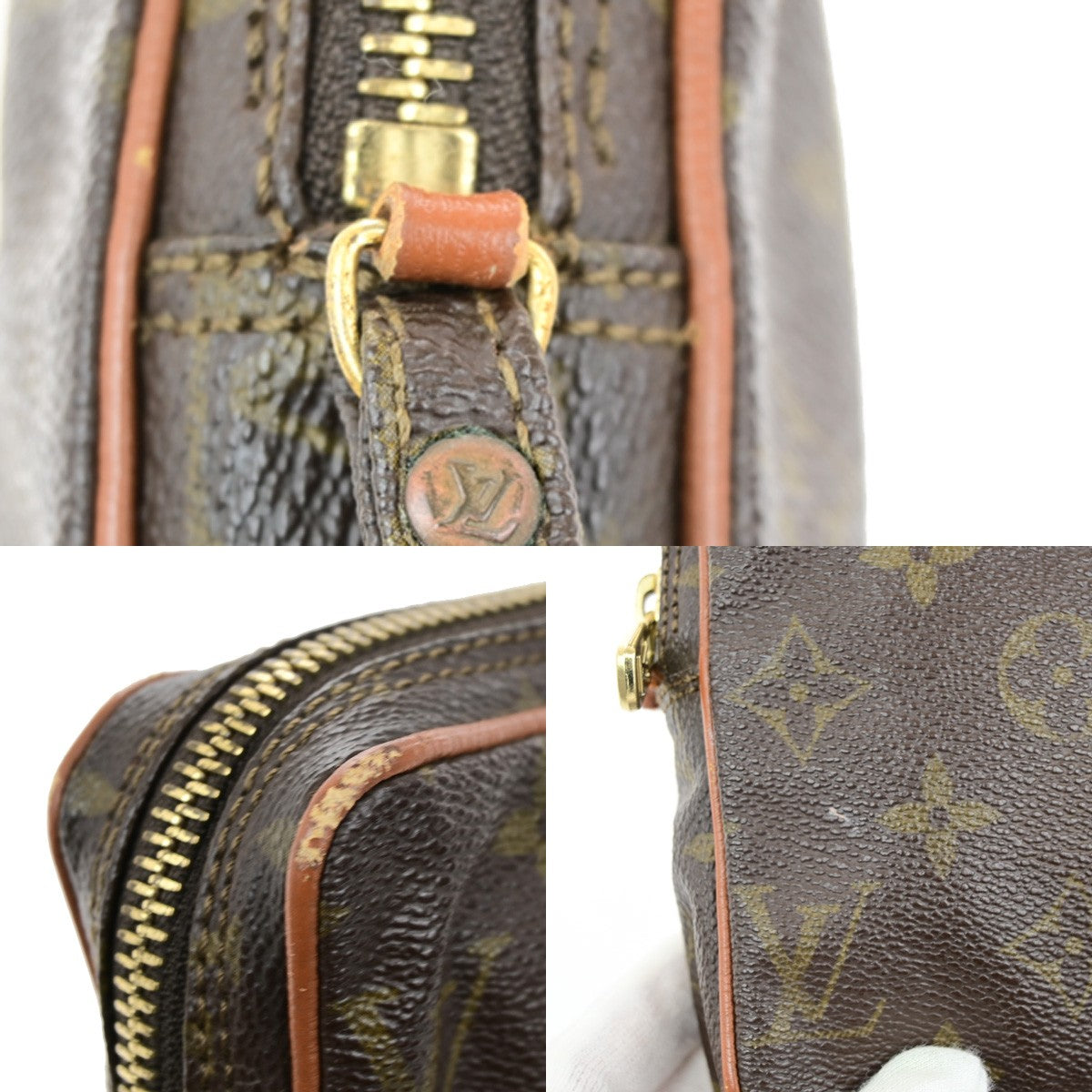 LOUIS VUITTON LV Mini Danube Shoulder Bag Monogram Leather Brown M45268 02YH114