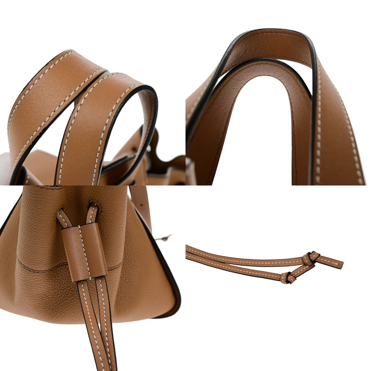 LOEWE Logo Hammock Small 2Way Shoulder Hand Bad Leather Brown GHW Spain 683RL069