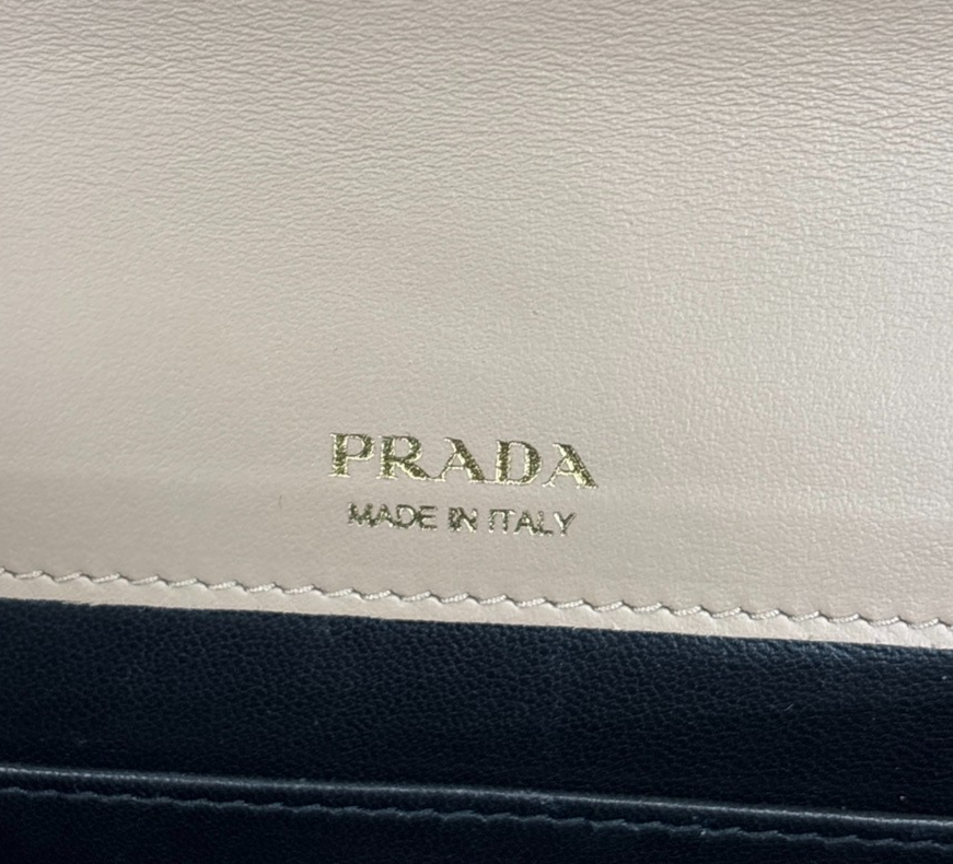 PRADA Logo Shoulder Hand Bag Saffiano Leather Pink Beige GHW Italy 18RL881