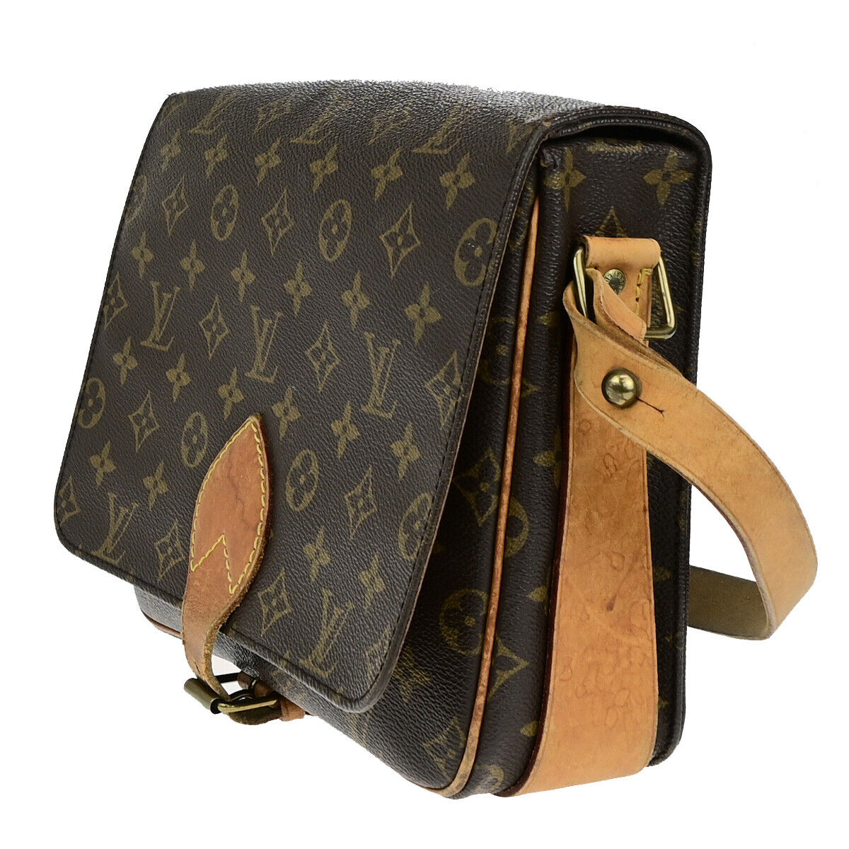 LOUIS VUITTON Cartouchiere GM Shoulder Bag Monogram Leather Brown M51252 30SJ466