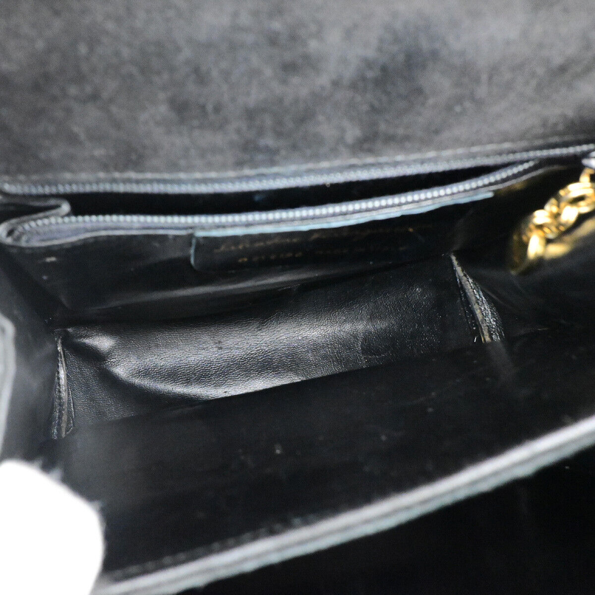 SALVATORE FERRAGAMO Logo Gancini Hand Bag Suede Leather Black GHW Italy 64YF984