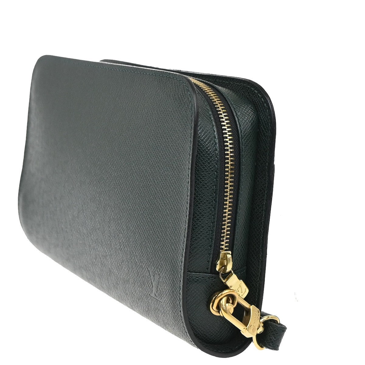 LOUIS VUITTON LV Logo BAIKAL Clutch Hand Bag Taiga Leather Epicea M30184 86KC096