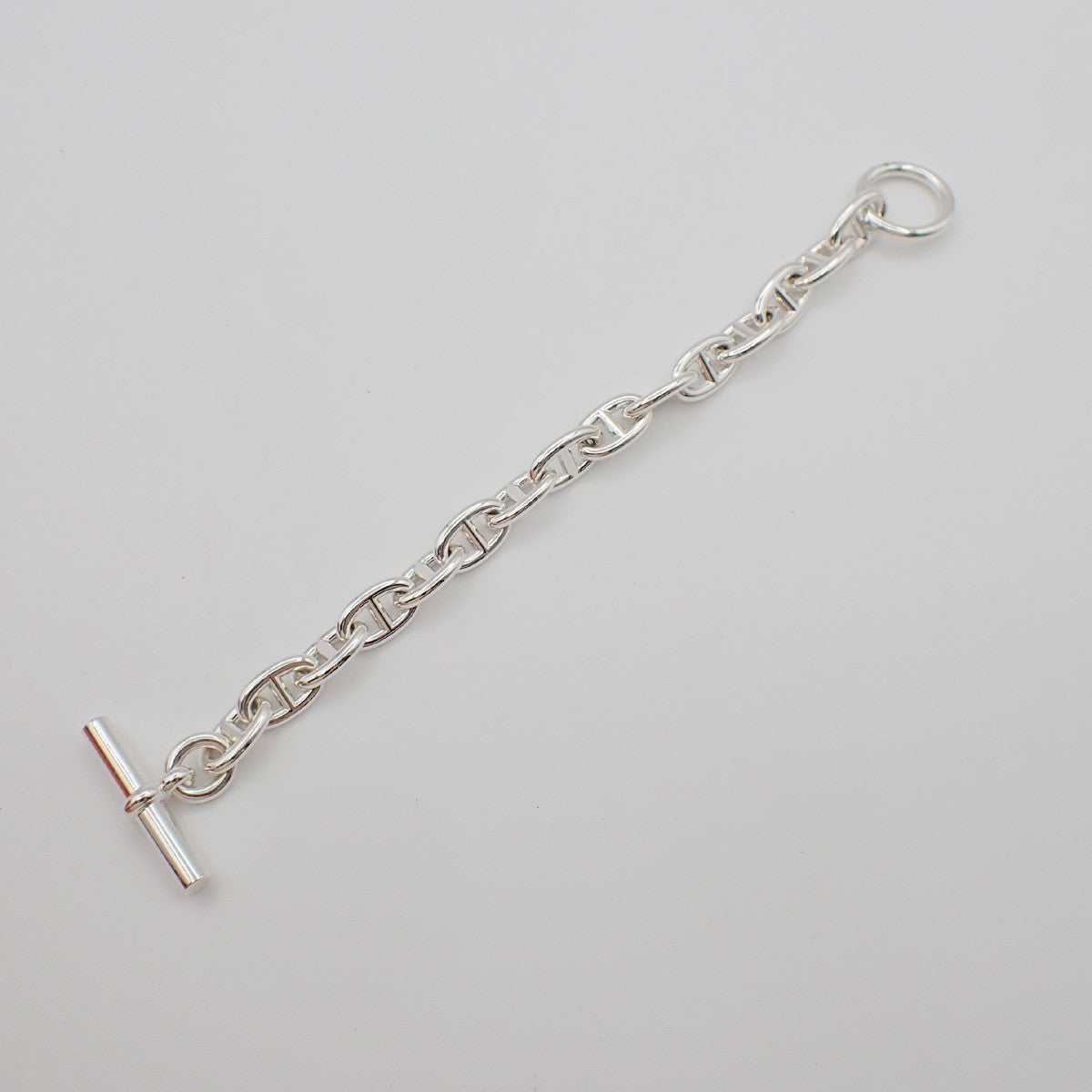 HERMES Logo Chaine D'ancre MM Chain Bracelet  15 Links Ag 925 Silver 363LC623