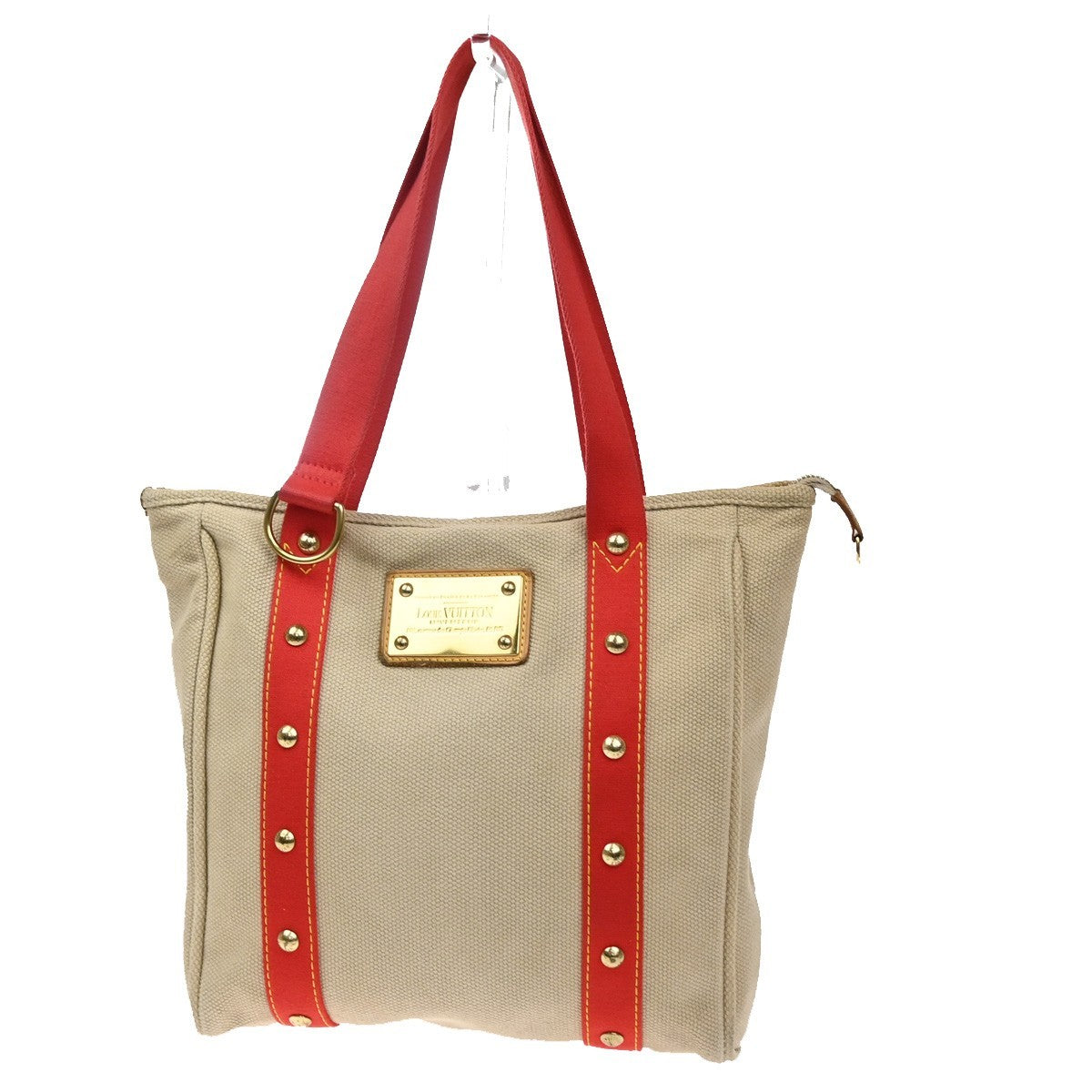 LOUIS VUITTON Cabas MM Shoulder Bag Antigua Canvas Leather Beige M40035 88MA592