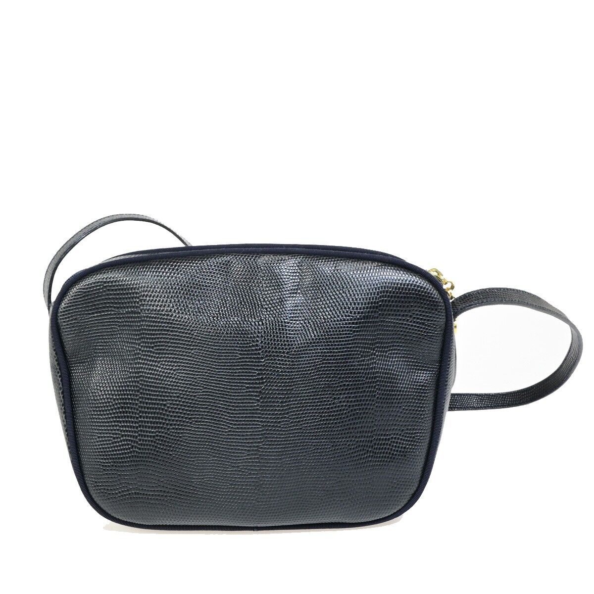 SALVATORE FERRAGAMO Vara Mini Shoulder Bag Embossing Leather Blue 69FB072