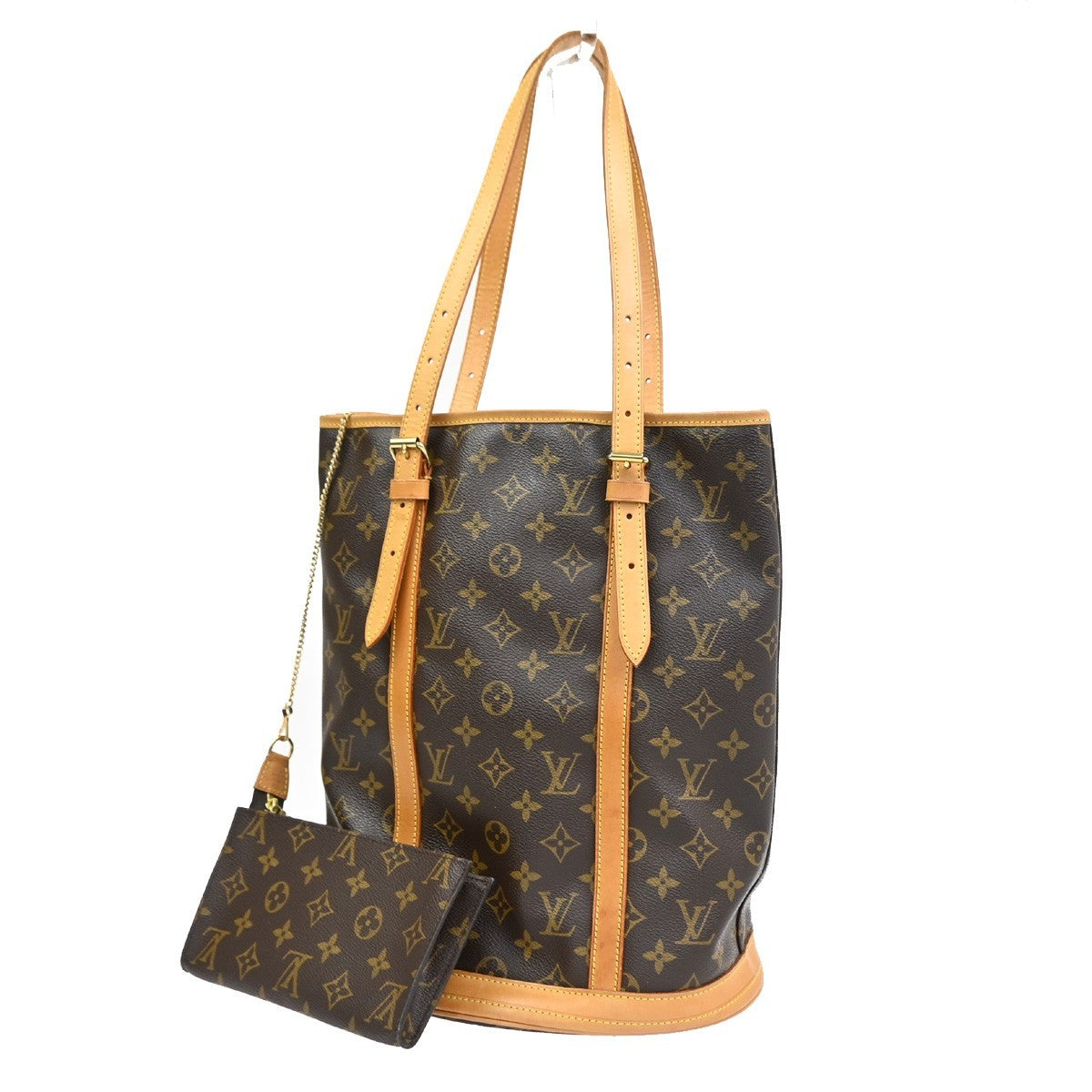 LOUIS VUITTON BUCKET GM Shoulder Tote Bag Monogram Leather Brown M42236 88YJ102