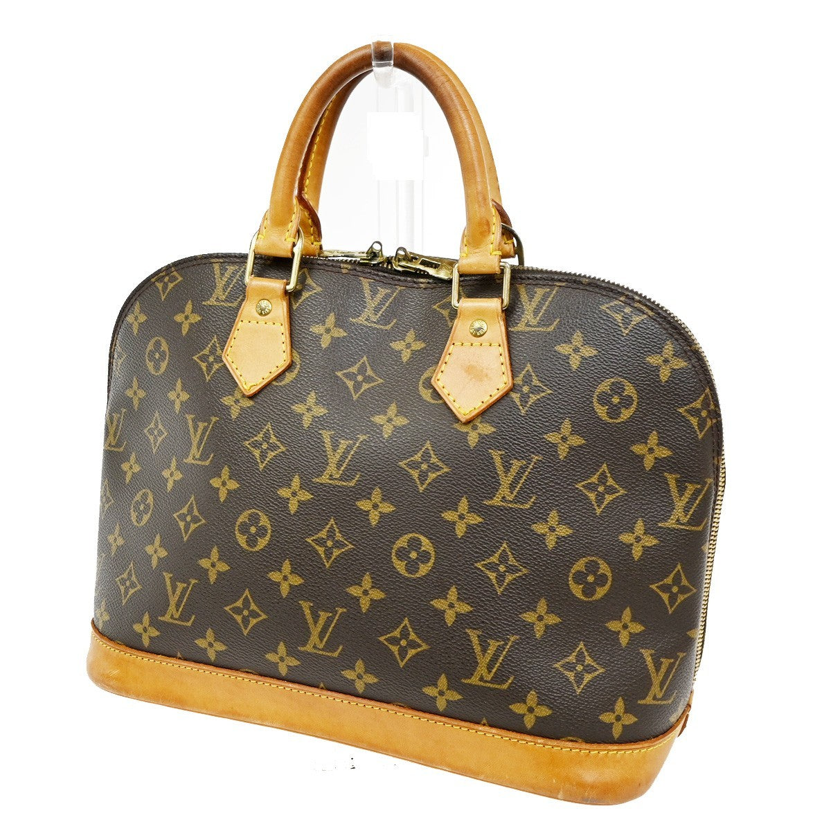 LOUIS VUITTON LV Logo Alma Hand Bag Monogram Leather Brown France M51130 82CA688