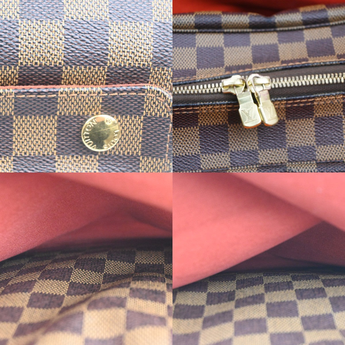 LOUIS VUITTON Naviglio Shoulder Bag Damier Ebene Leather Brown N45255 73CA734