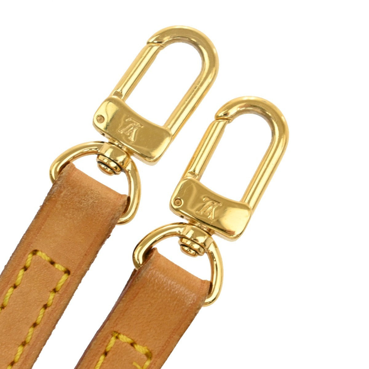 LOUIS VUITTON Logo Shoulder Strap Leather Brown Gold Bag Accessory 63EF859