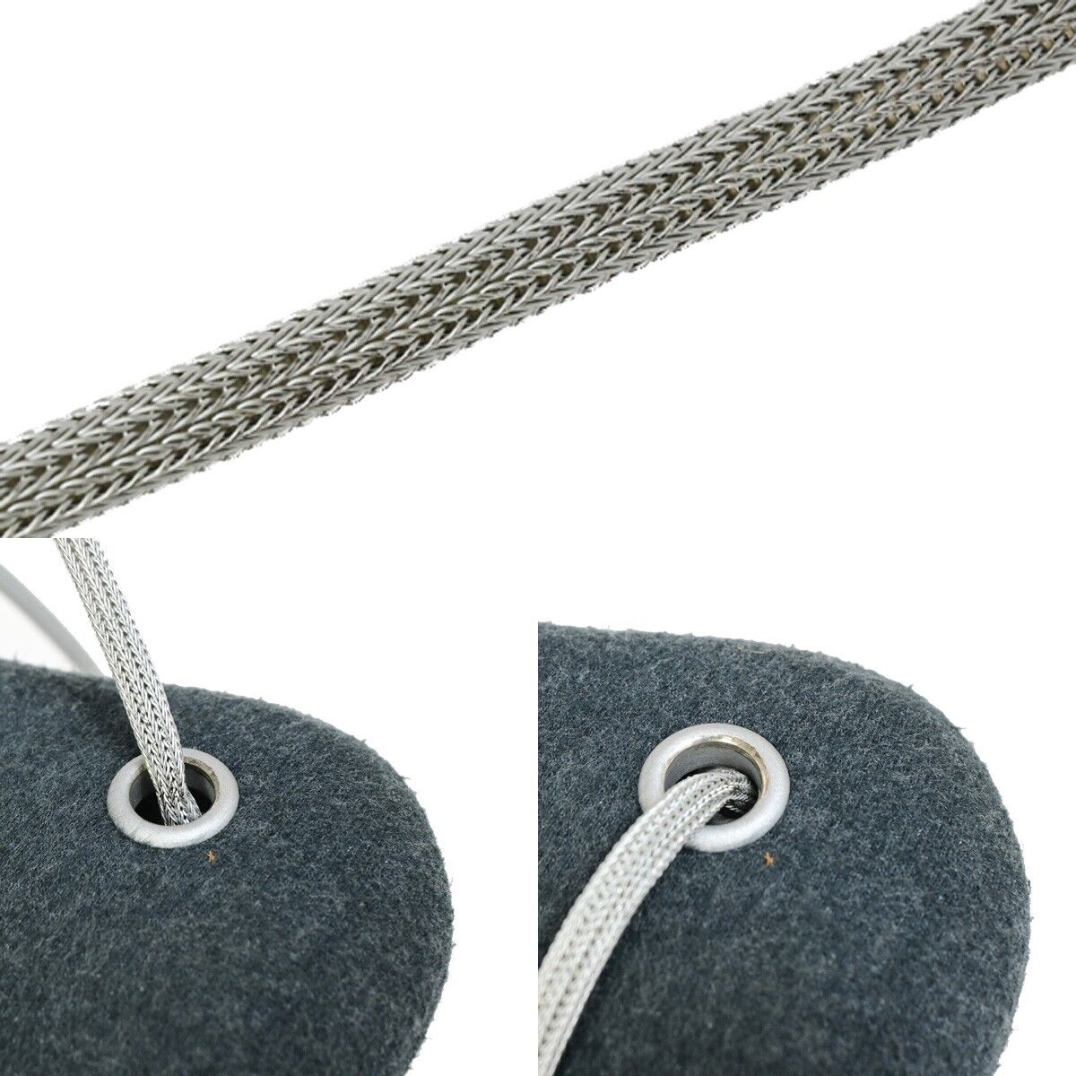 CHANEL CC Hip Bag Shoulder Bag Wool Gray Silver France 73SJ016
