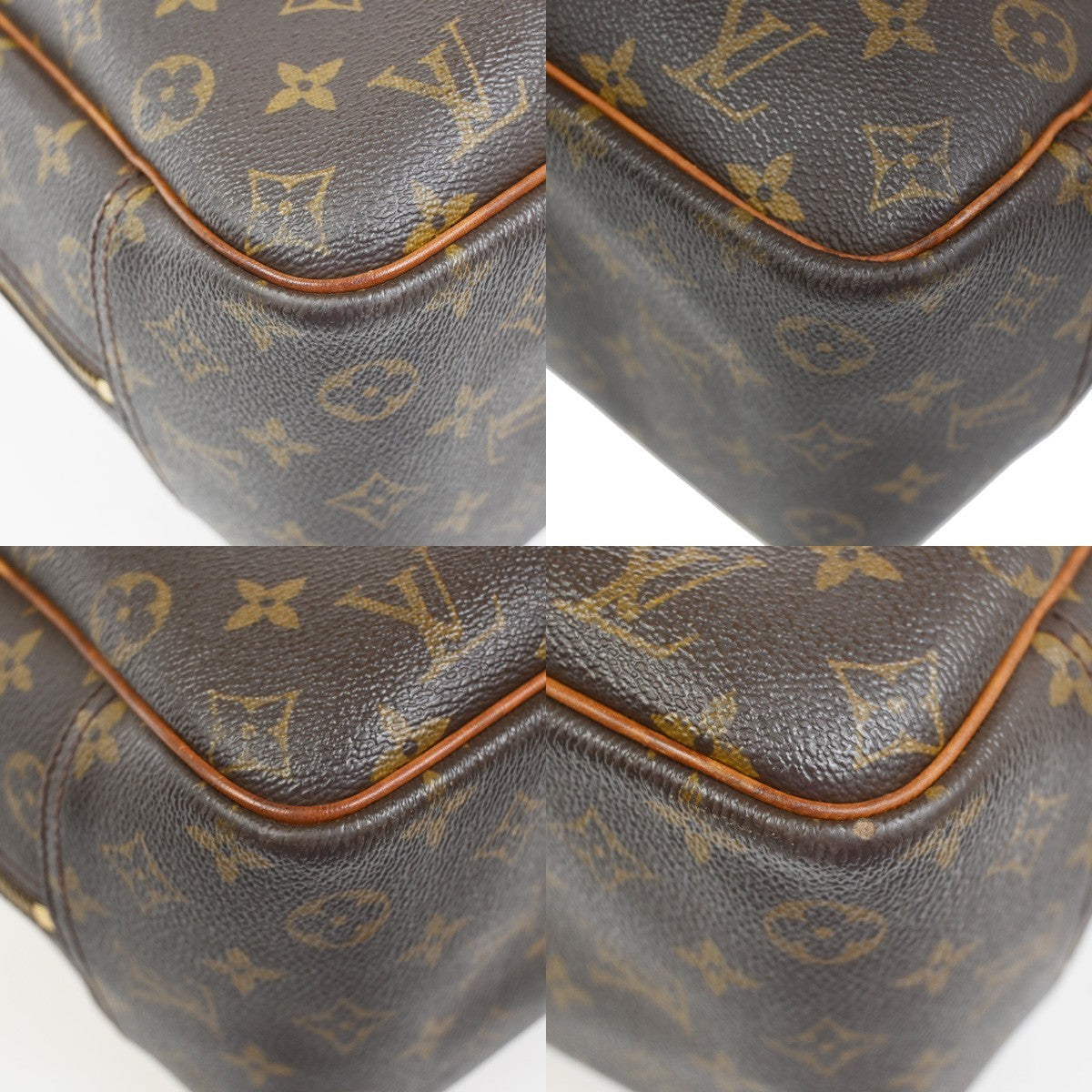 LOUIS VUITTON LV Logo Deauville Hand Bag Monogram Leather Brown M47270 31YH872