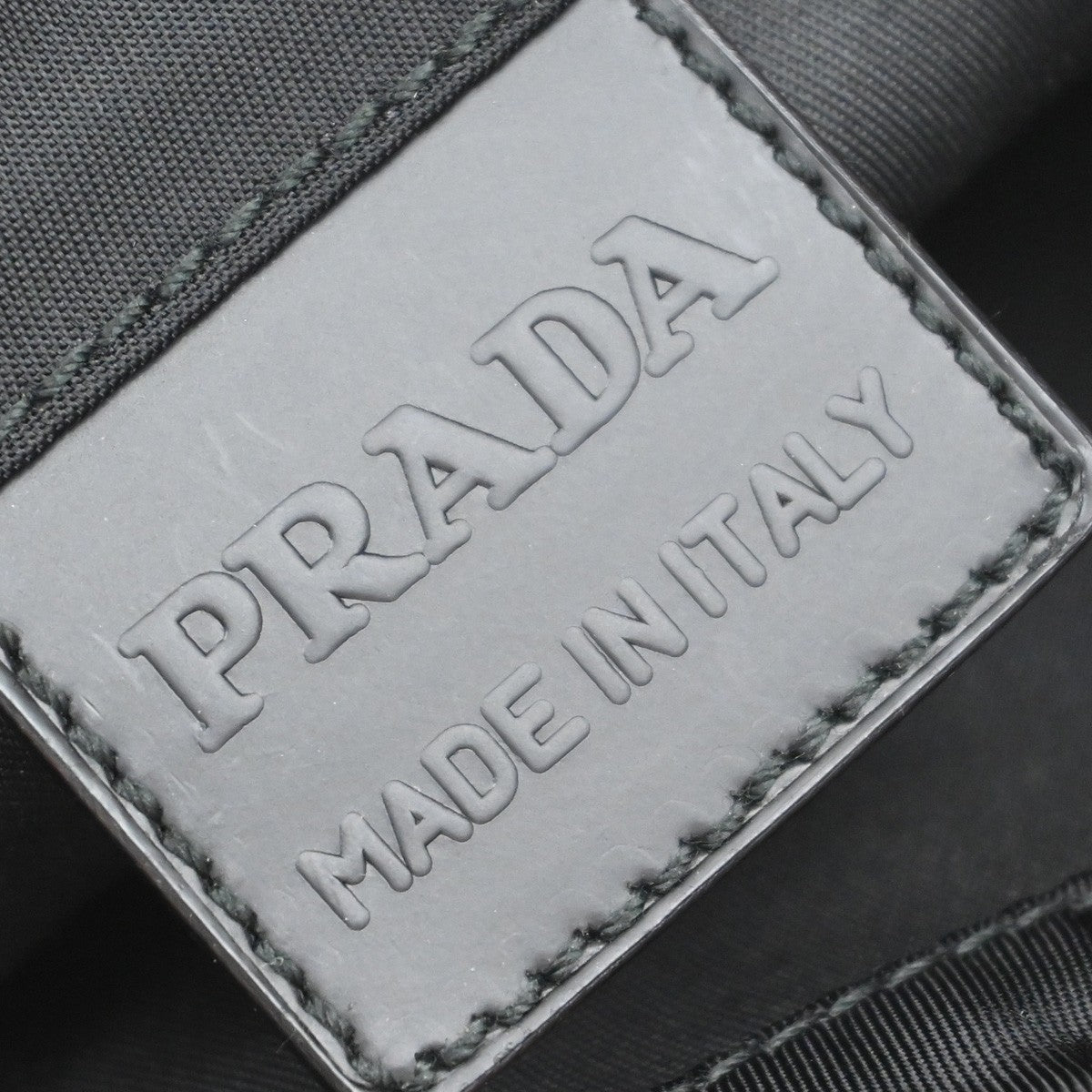 PRADA Logo Tessuto Drawstring Pouch Nylon Leather Black SHW Italy 61KA950
