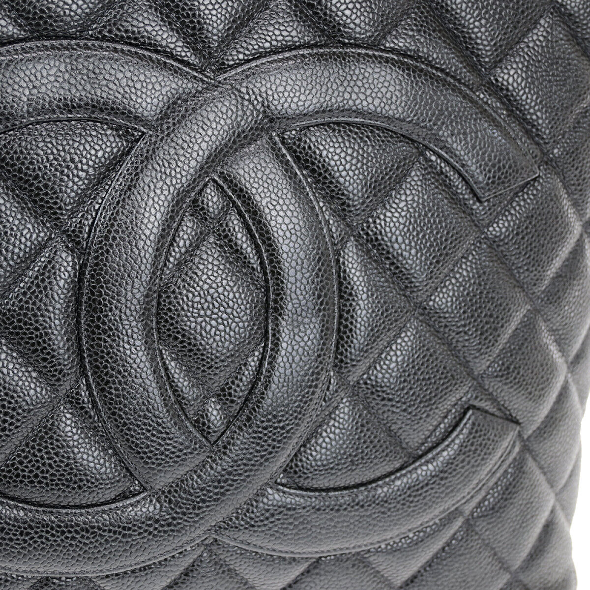 CHANEL CC Medallion Matelasse Shoulder Bag Caviar Skin Leather BK SHW 678RJ970