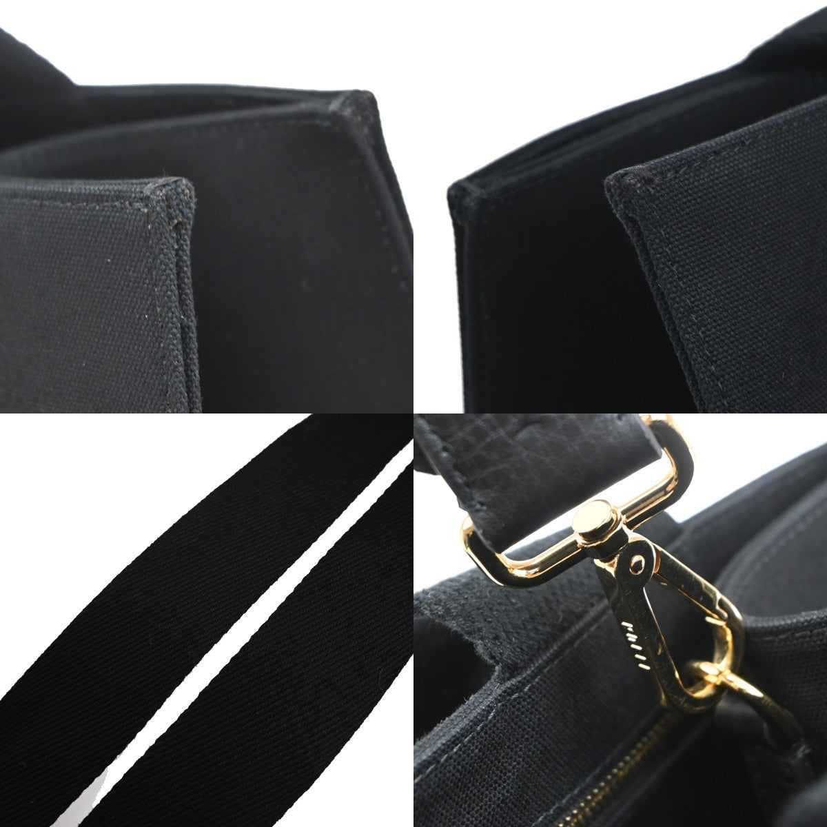 FENDI x Versace FENDACE Shoulder Tote Bag Canvas Leather Black 668RF714