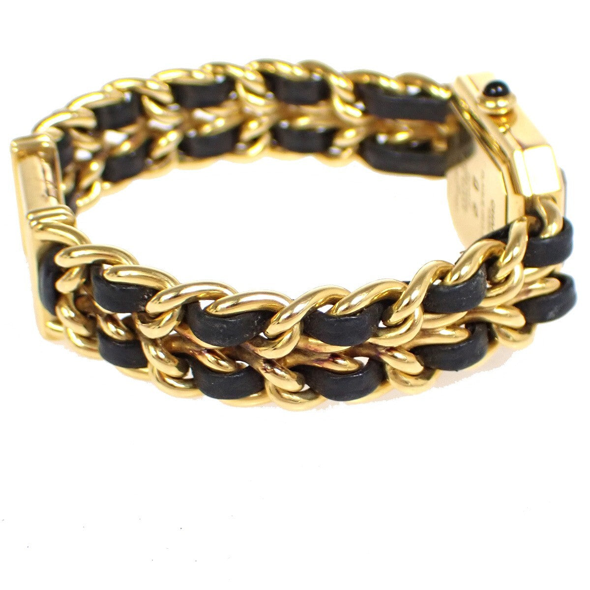 CHANEL Logo Premiere Watch H0001  #M Quartz Gold-Plated Leather GHW 685LC516
