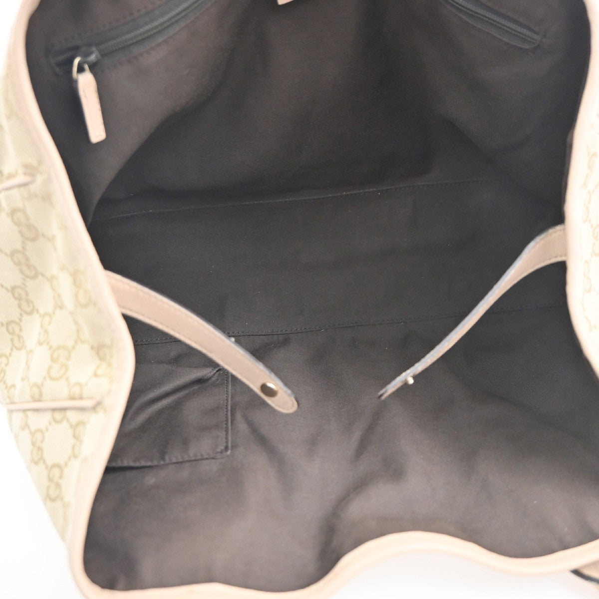 GUCCI Princy GG Shoulder Tote Hand Bag Canvas Leather Beige GHW Italy 84CA774