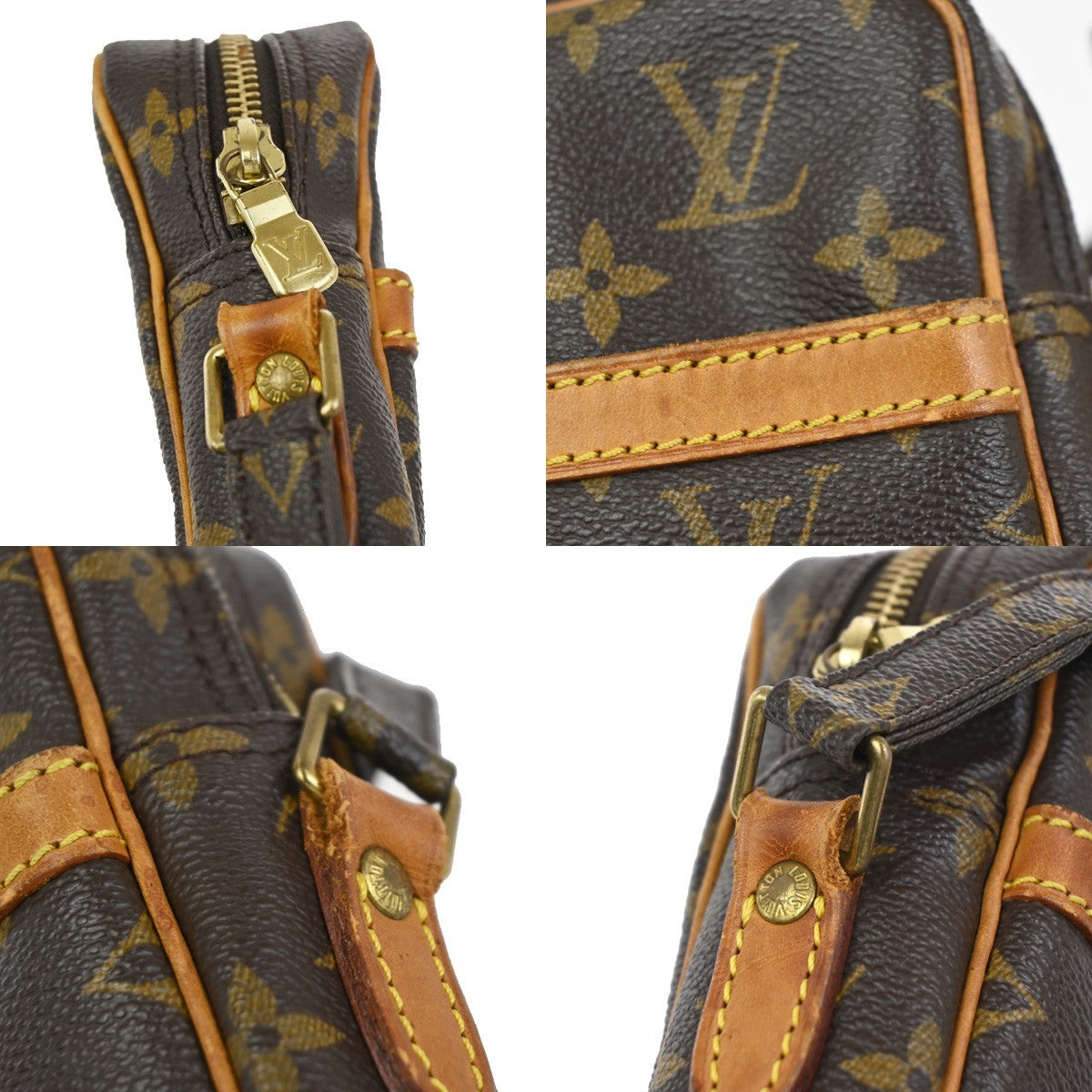 LOUIS VUITTON Danube Shoulder Bag Monogram Leather Brown France M45266 87ZA285
