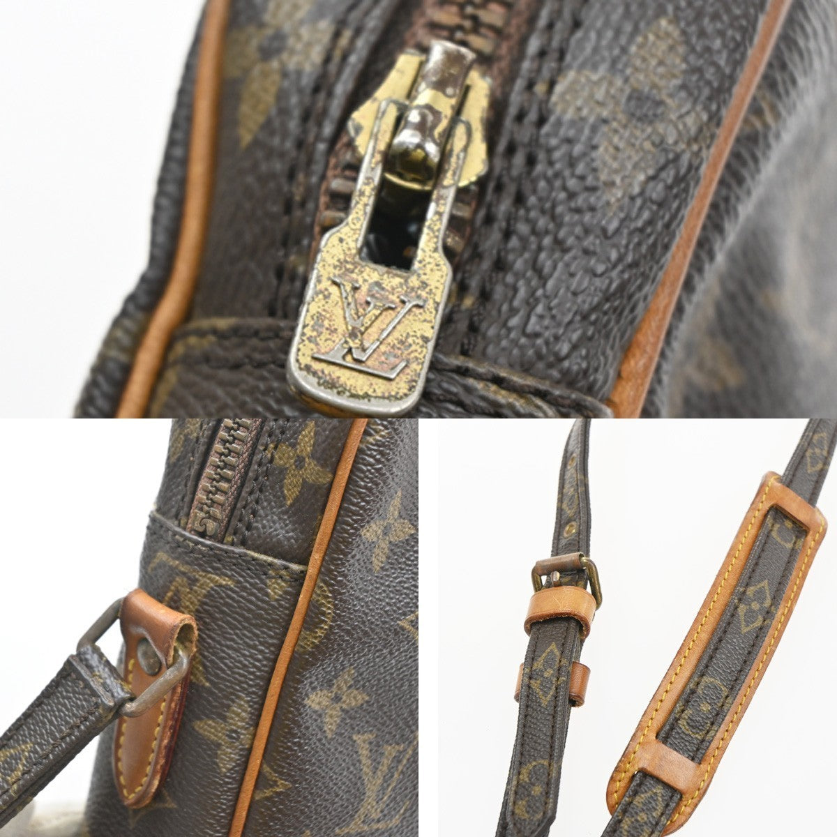 LOUIS VUITTON Danube Shoulder Bag Monogram Leather Brown France M45266 31SA118