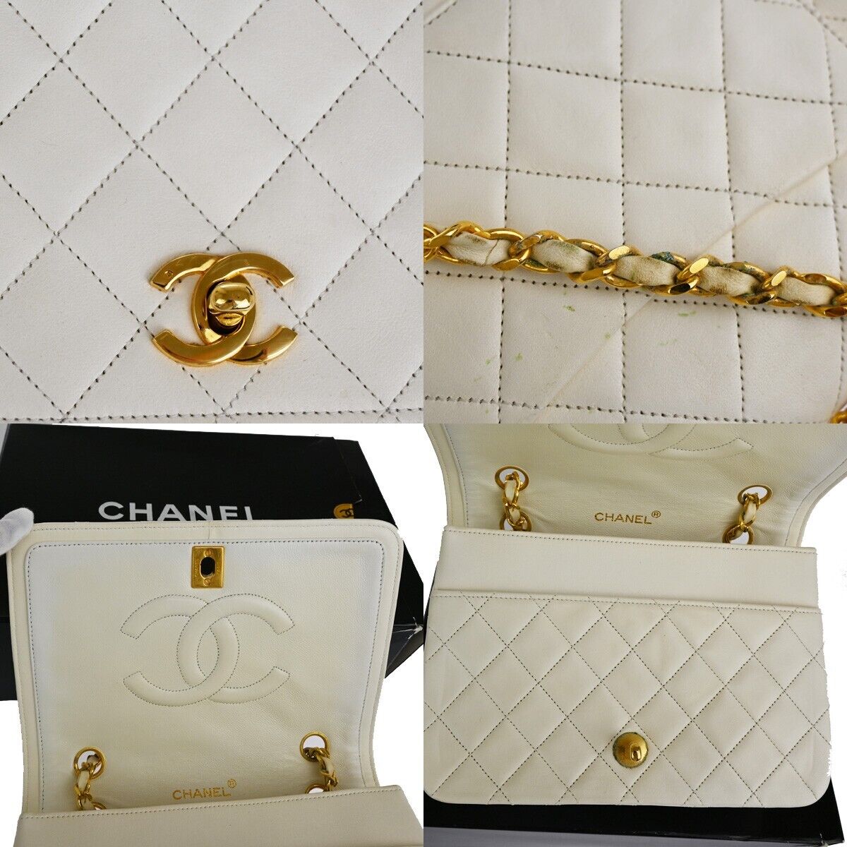 CHANEL CC Matelasse Full Flap Chain Shoulder Bag Leather WE GHW Vintage 617RJ464