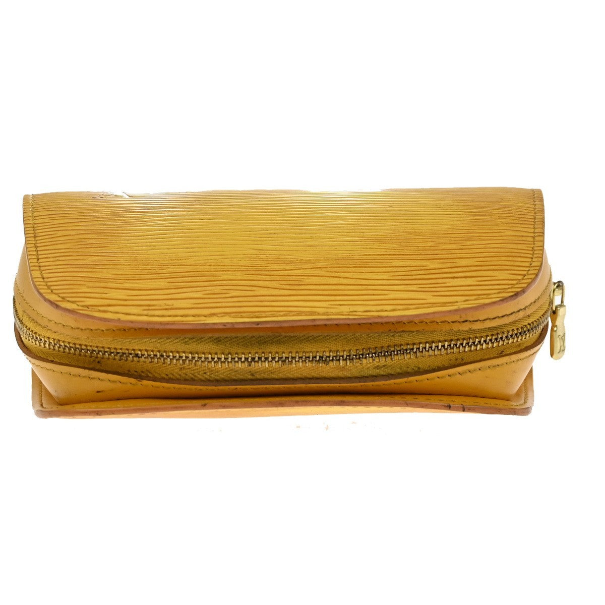 LOUIS VUITTON LV Logo Dauphine PM Pouch Bag Epi Leather Yellow M48449 02KB666