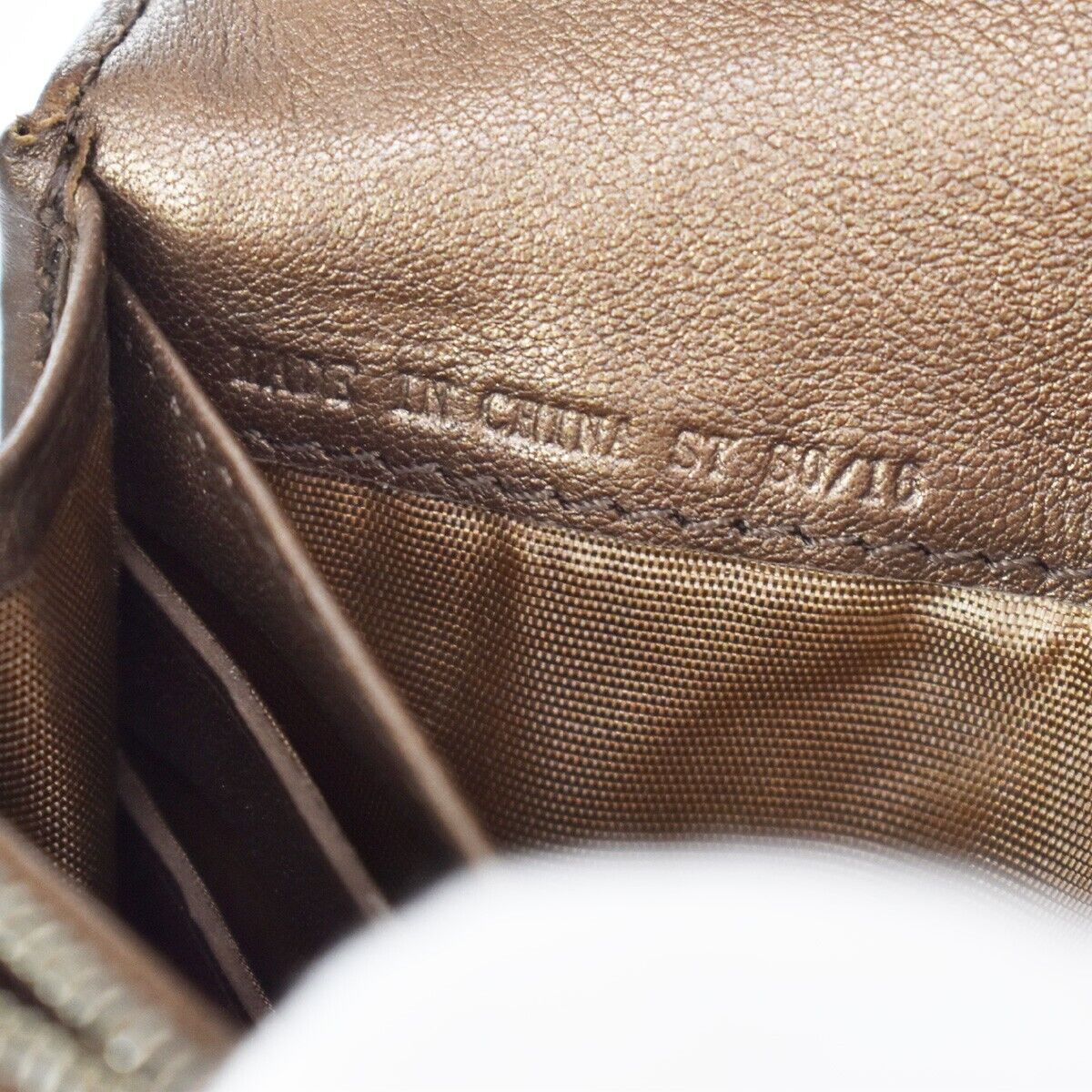 CELINE Logo Macadam Long Bifold Wallet Purse Suede Leather Brown 07GA648