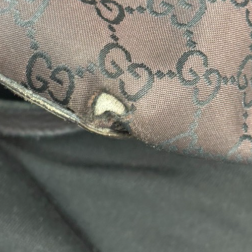GUCCI Logo GG  Pattern Shoulder Tote Bag Canvas Leather Brown SHW Italy 62TA345
