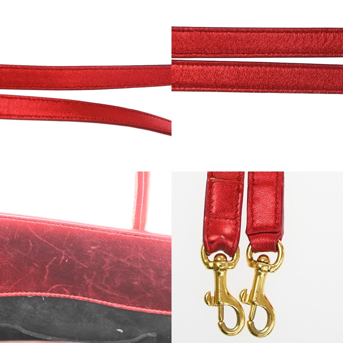 SAINT LAURENT Sac de Jour 2Way Shoulder Handbag Leather Red GHW Italy 97TA704