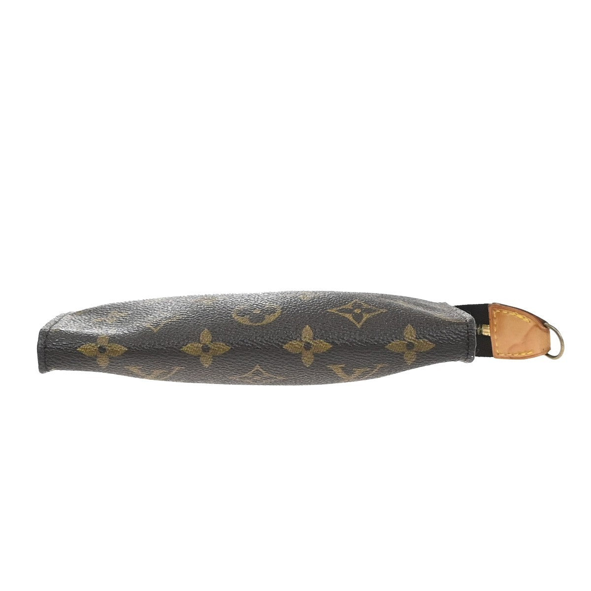 LOUIS VUITTON Logo BUCKET PM Pouch Bag Monogram Leather Brown France 05KP598