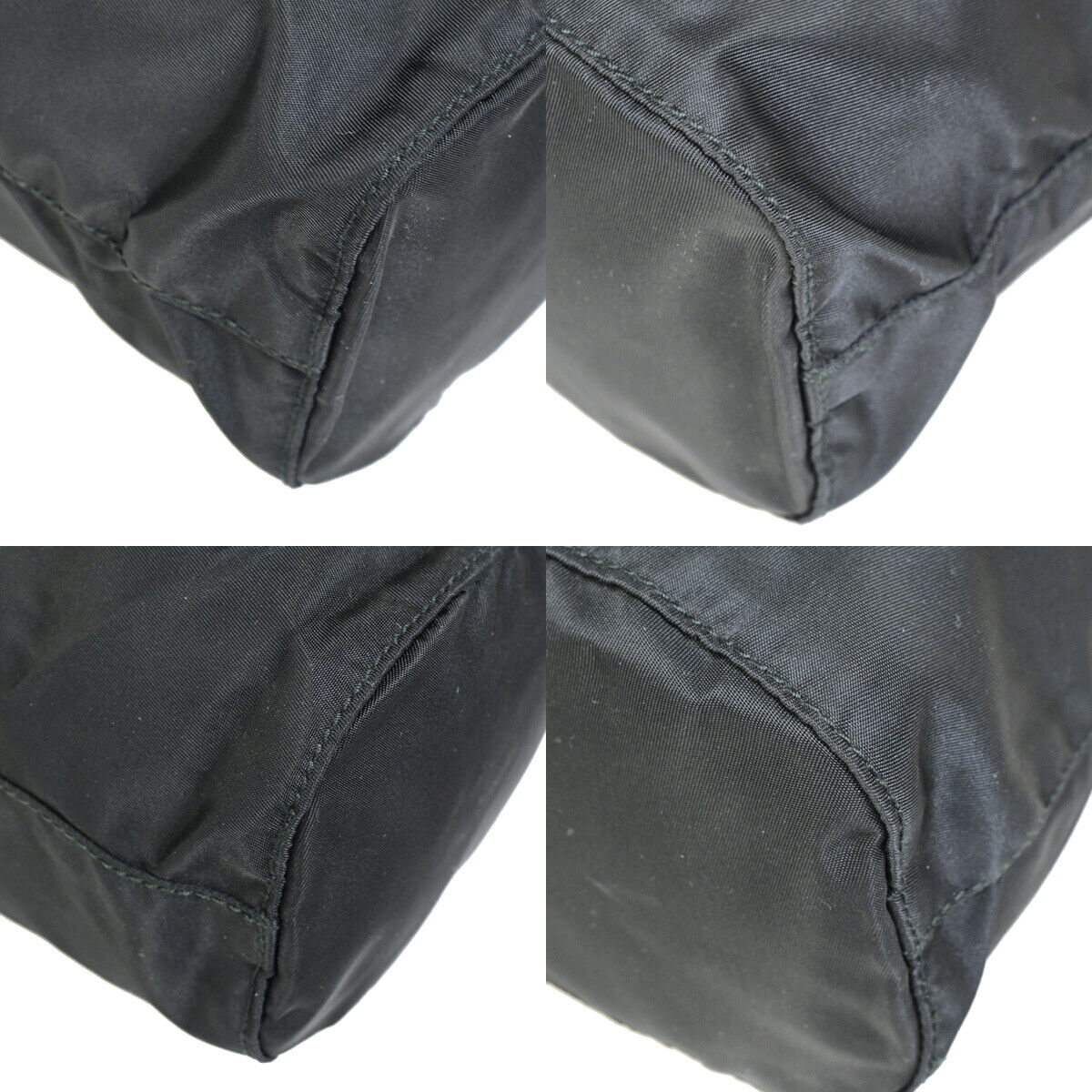 PRADA Logo Tessuto Drawstring Pouch Nylon Leather Black SHW Italy 61YF613