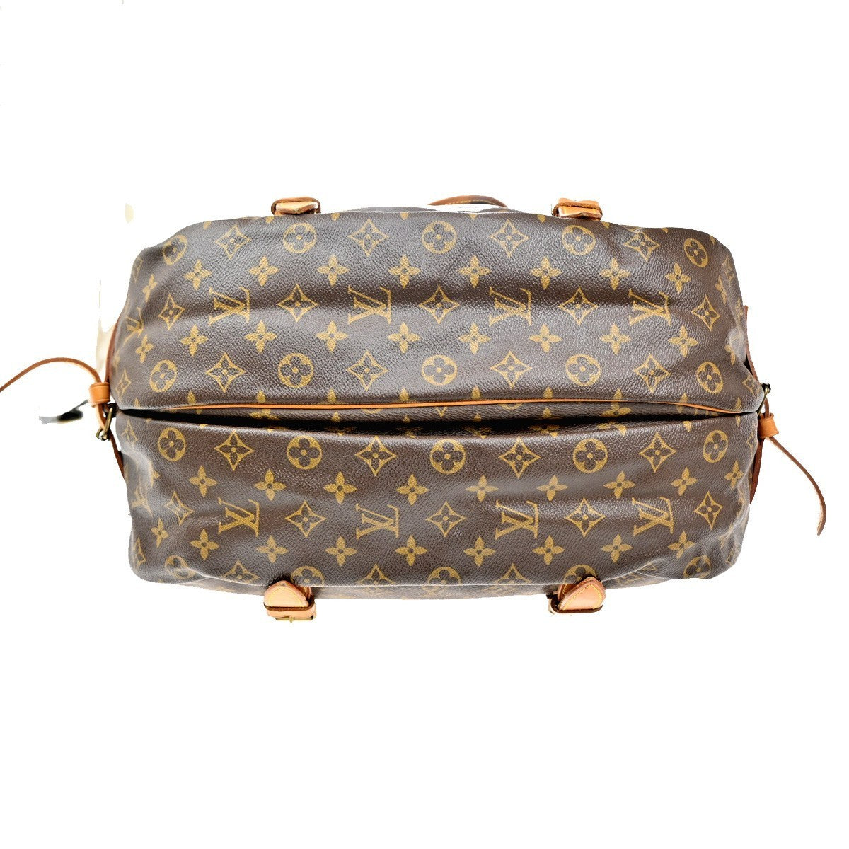 LOUIS VUITTON Logo Saumur 43 Shoulder Bag Monogram Leather Brown M42252 11MA176