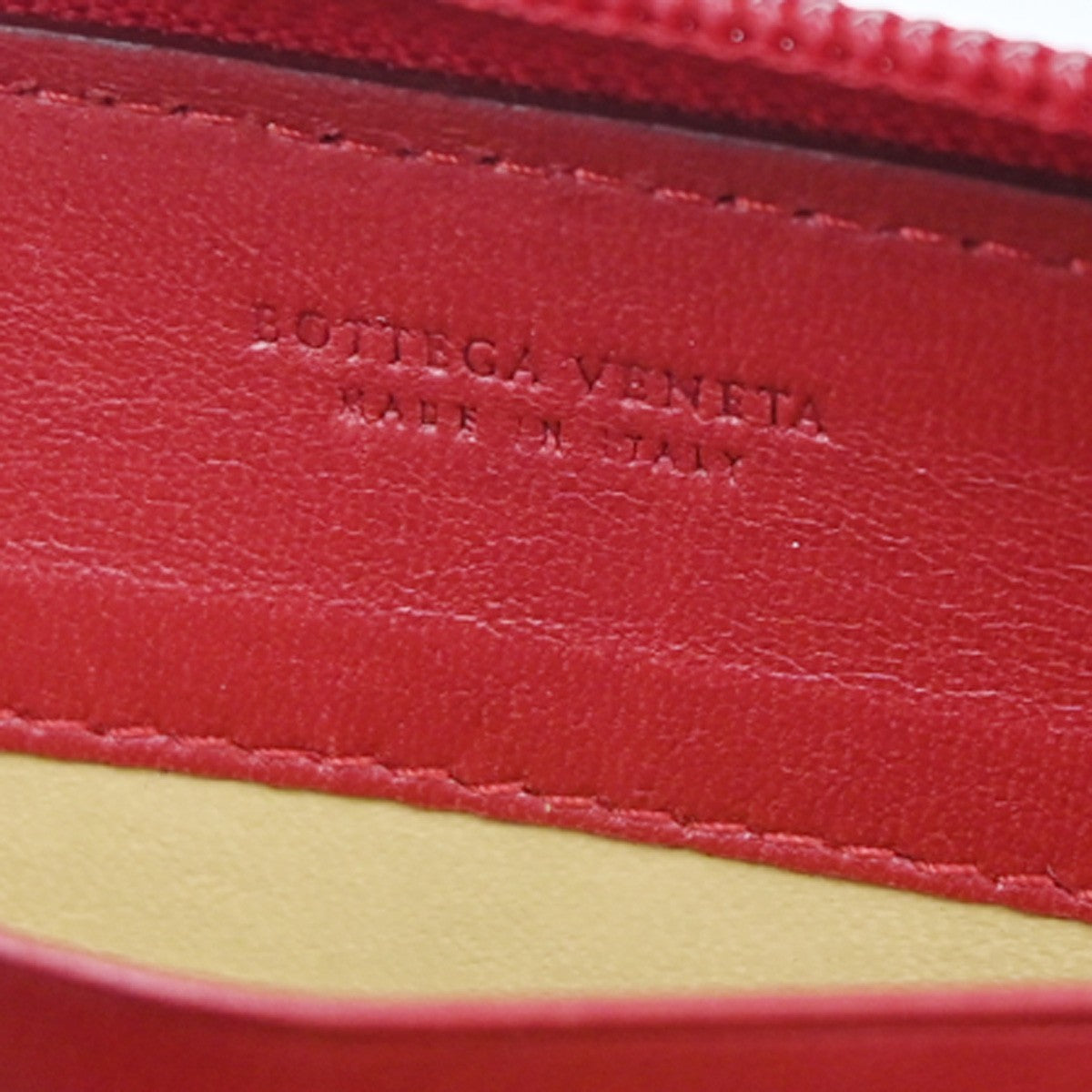 BOTTEGA VENETA Logo Intrecciato Zip Around Long Wallet Leather Red Italy 02CA741