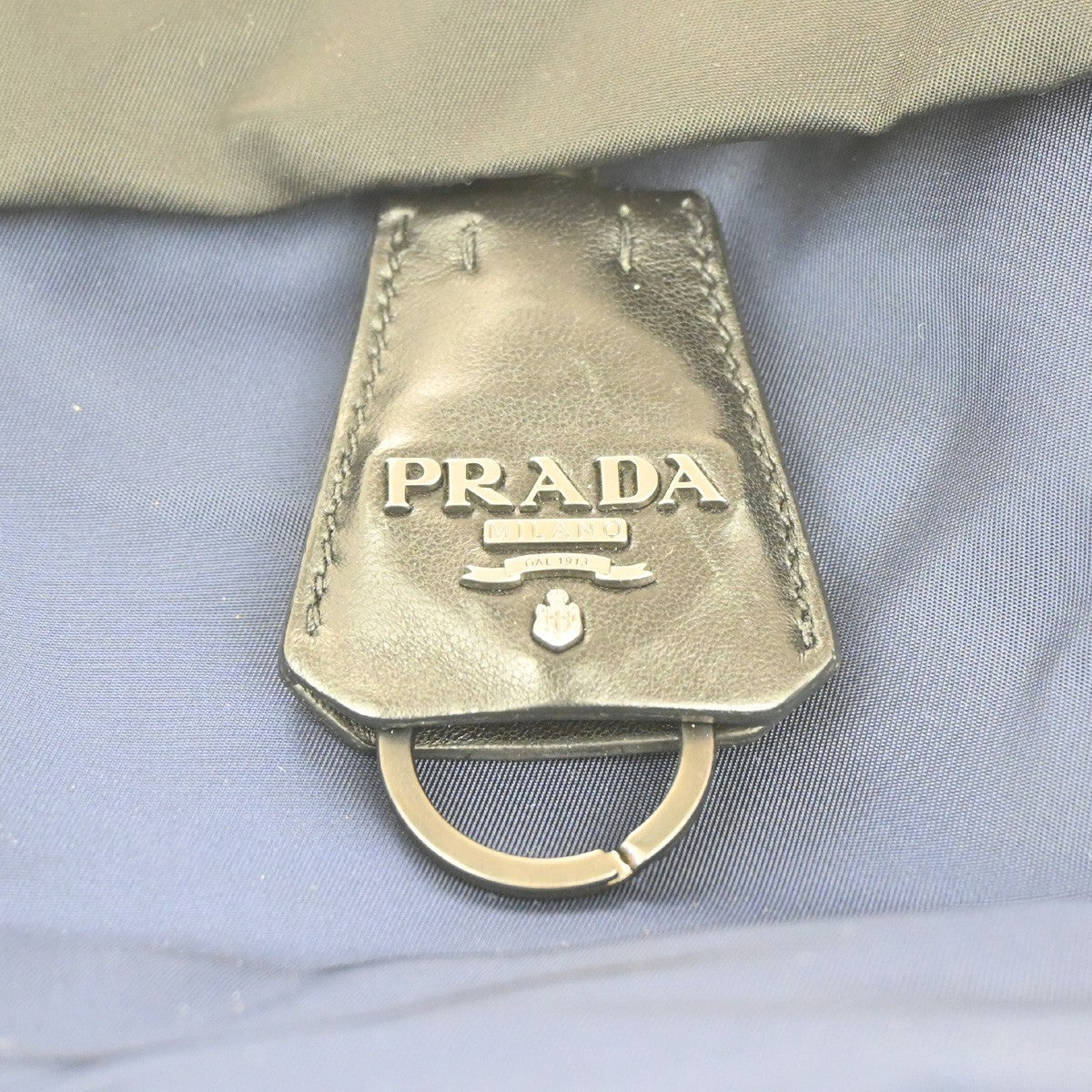 PRADA Tessuto Bicolor 2Way Shoulder Hand Bag Nylon Leather Black Blue 77KC624