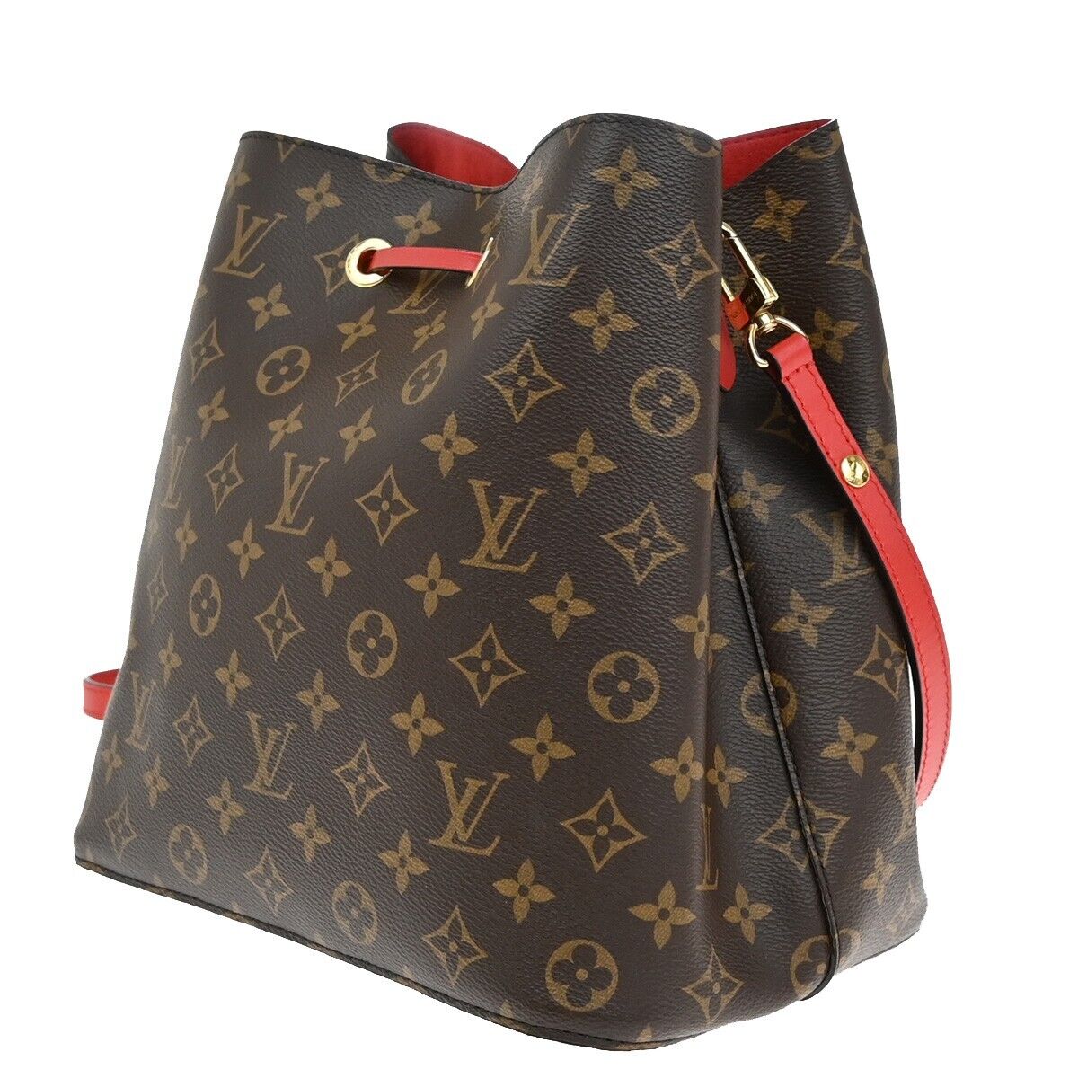 LOUIS VUITTON Neo Noe MM Drawstring Shoulder Bag Monogram Red M44021 669RF240
