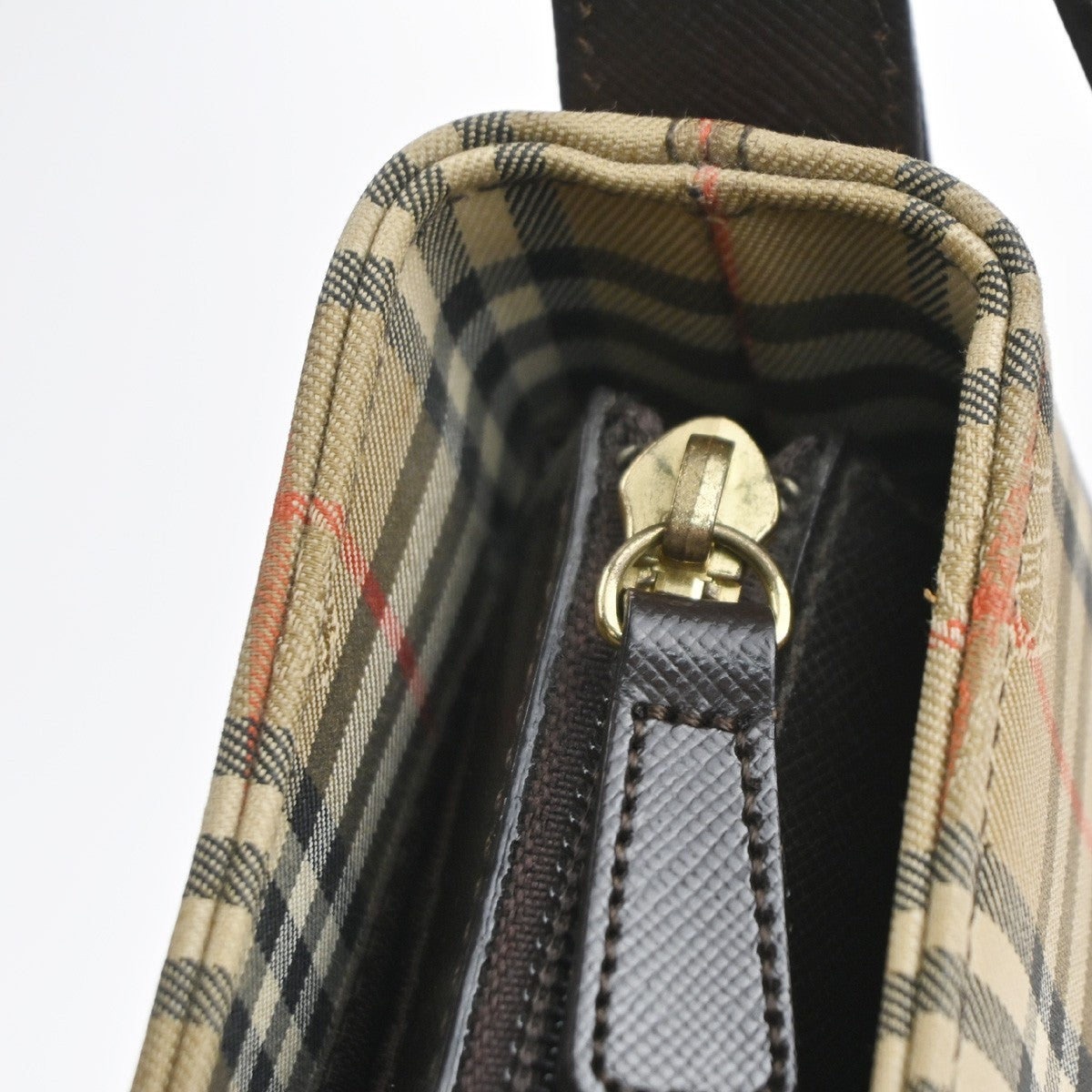 BURBERRY Logo Nova Check Shadow Horse Shoulder Bag Canvas Leather BE BN 83RL997