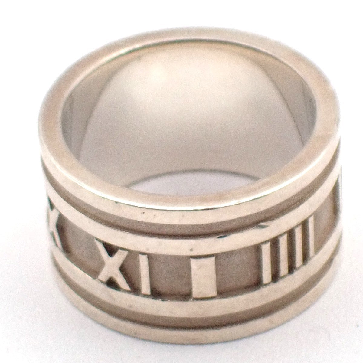 Tiffany & Co. Logo Roman Numerals Atlas Ring US Size 7.5 Silver Ag 925 09KP560