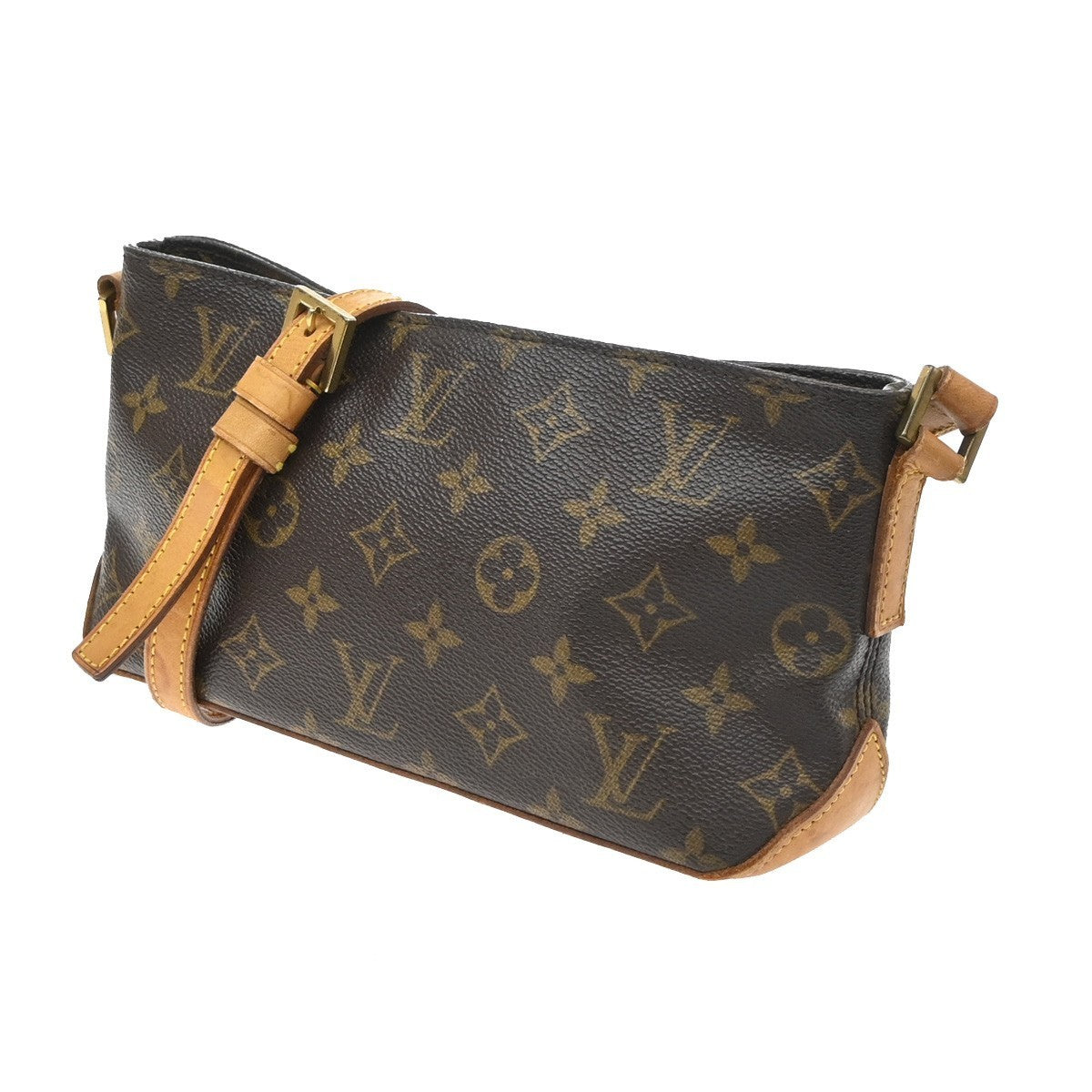 LOUIS VUITTON Logo Trotteur Shoulder Bag Monogram Leather Brown M51240 76YJ280
