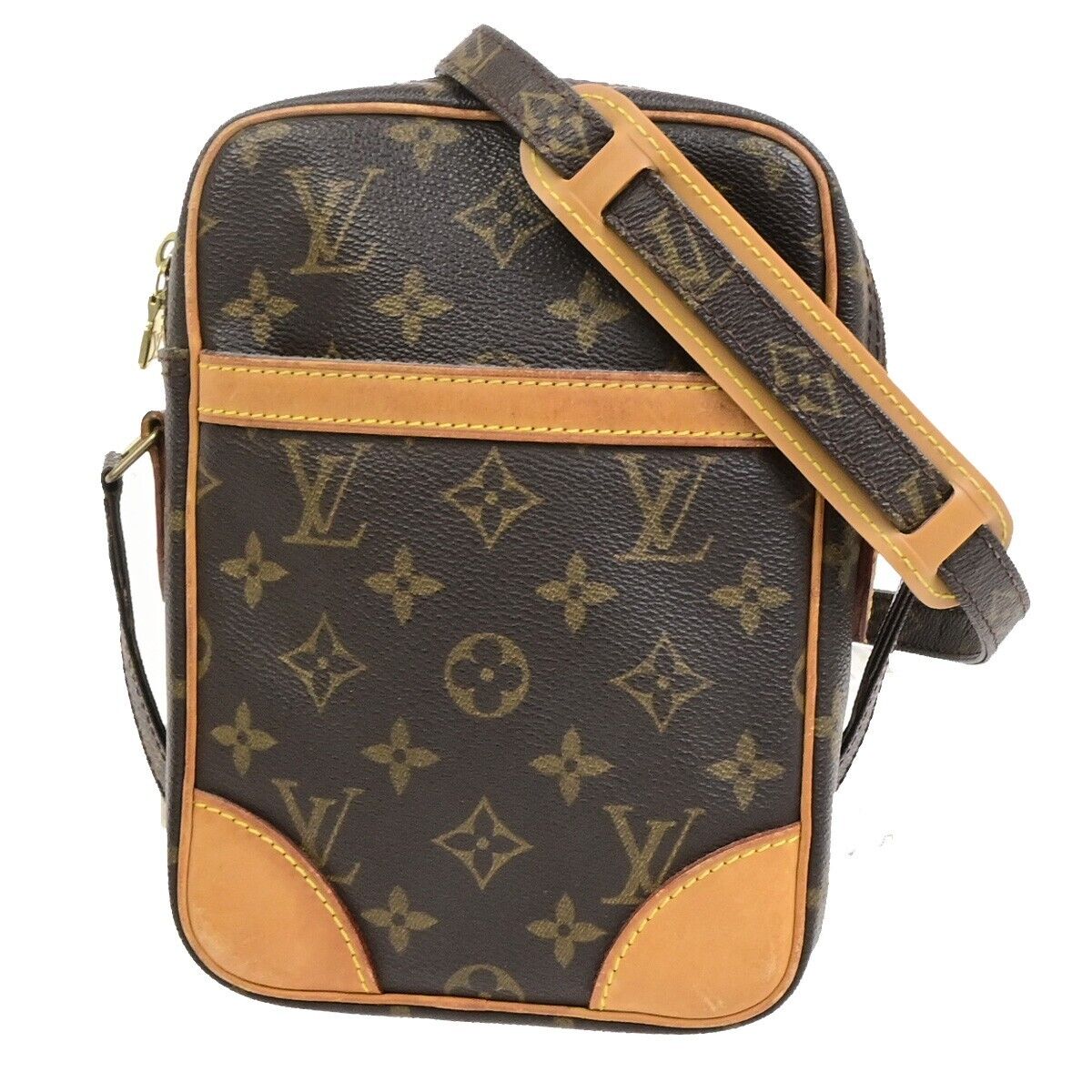 LOUIS VUITTON Danube Shoulder Bag Monogram Leather Brown France M45266 86ED601