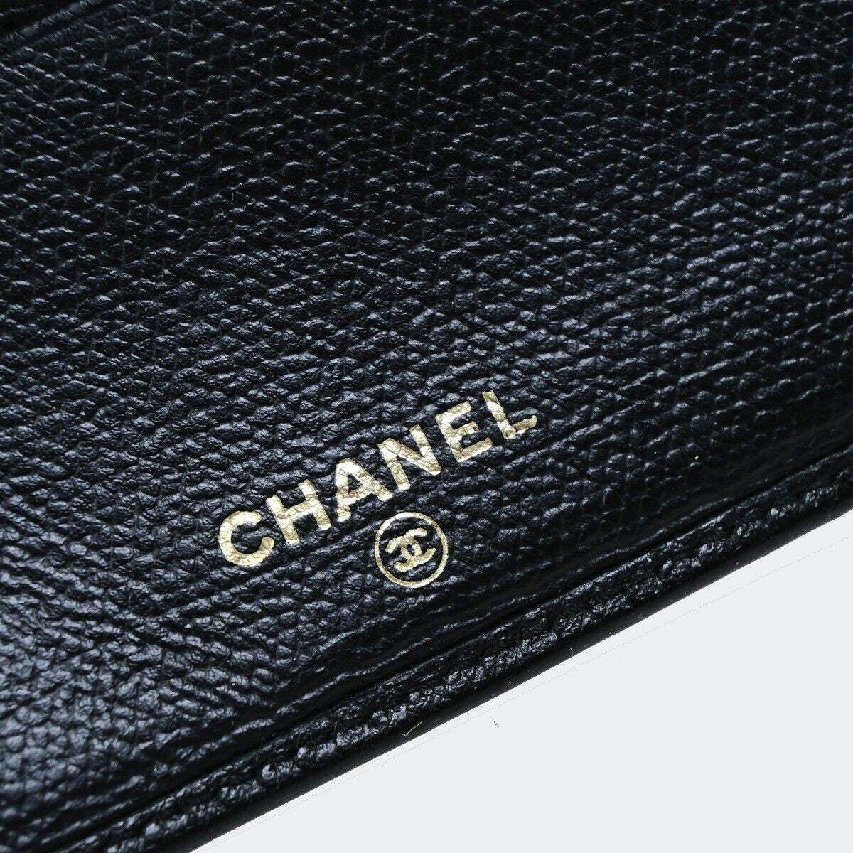 CHANEL CC Logo Compact Bifold Wallet Leather Black GHW France 38RK157