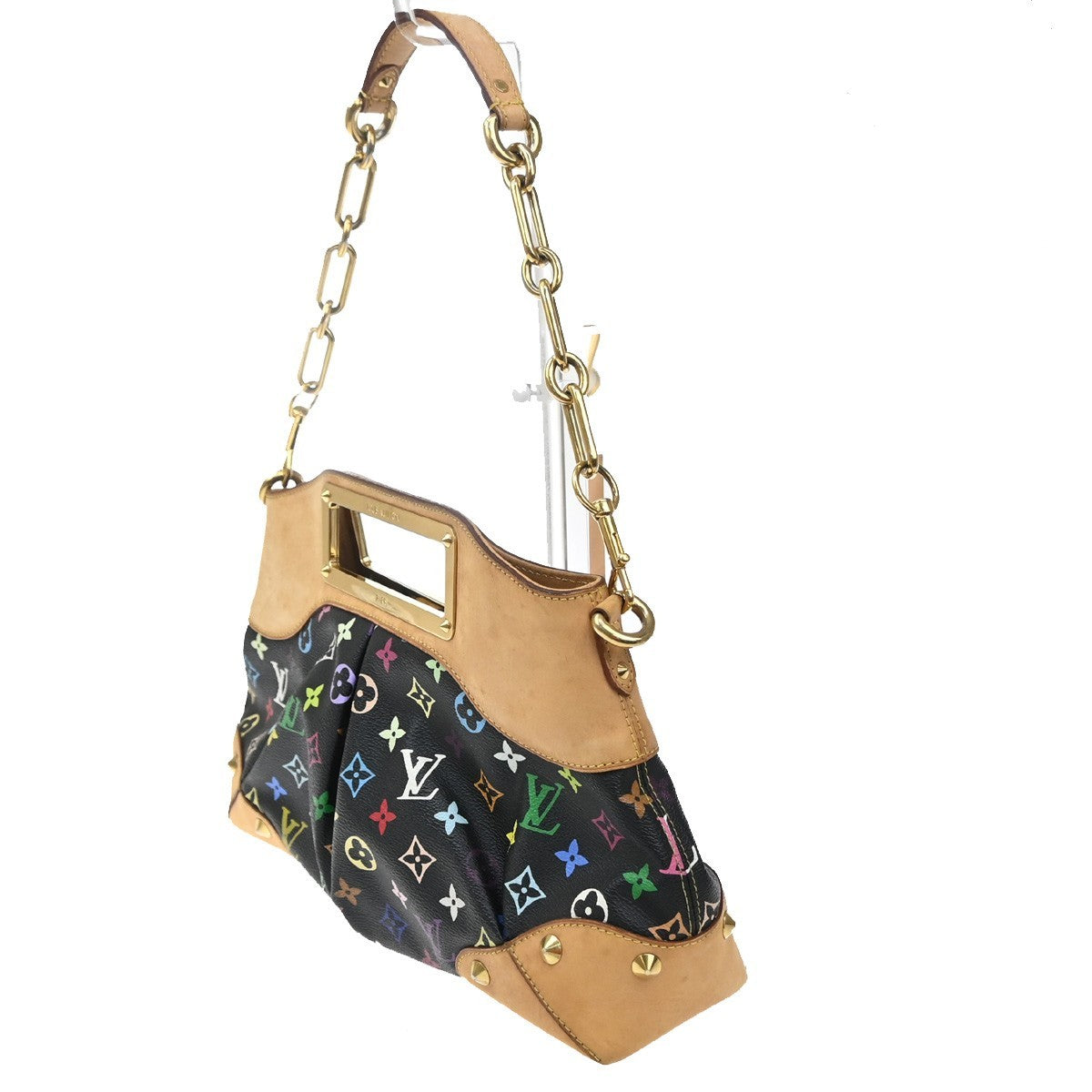 LOUIS VUITTON Judy MM Multicolor Monogram 2Way Chain Bag Black M40256 46SA092