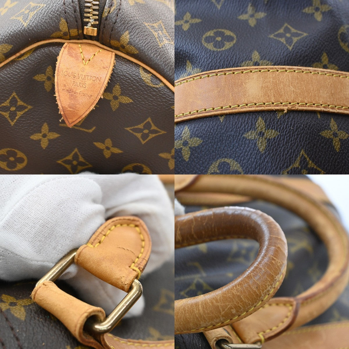LOUIS VUITTON Keepall 60 Travel Hand Bag Monogram Leather Brown M41422 10YJ275