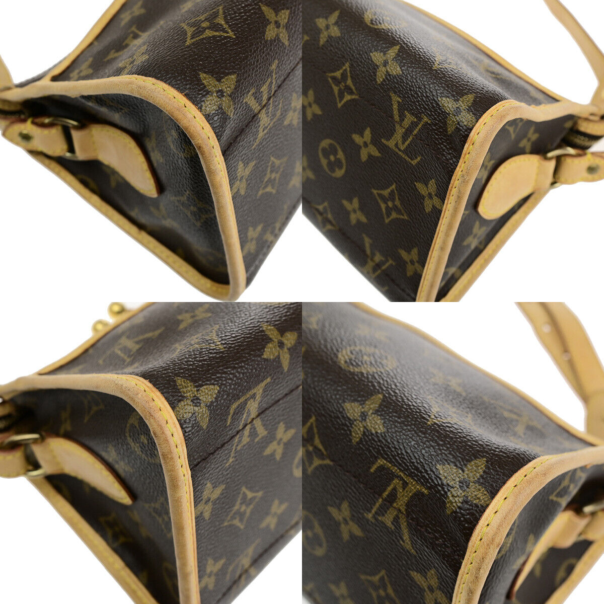LOUIS VUITTON Popincourt Haut Shoulder Bag Monogram Leather Brown M40007 12SJ212