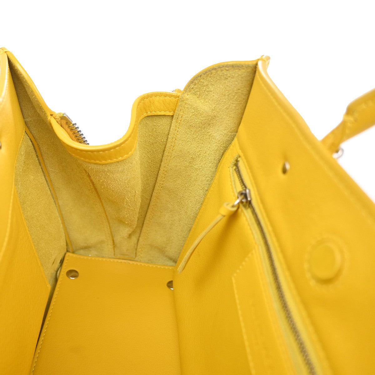 BALENCIAGA Paper Mini 2Way Shoulder Hand Bag Leather Yellow SHW Mirror 97YH797