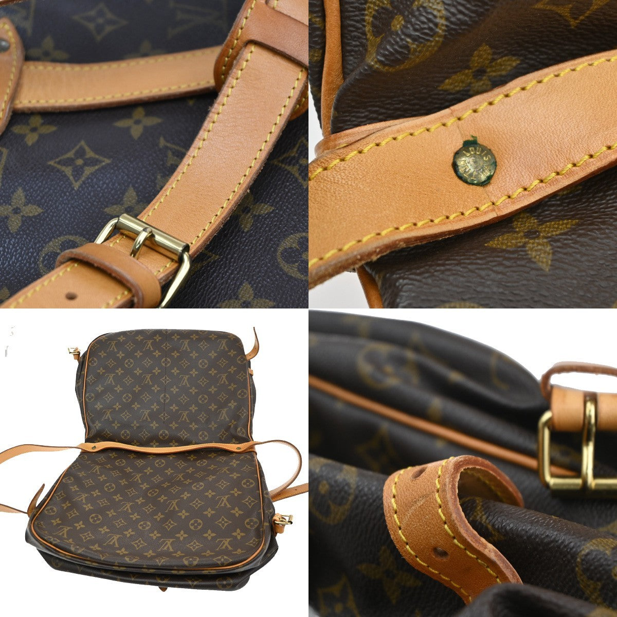LOUIS VUITTON Saumur 35 Shoulder Bag Monogram Leather BN France M42254 12MA007