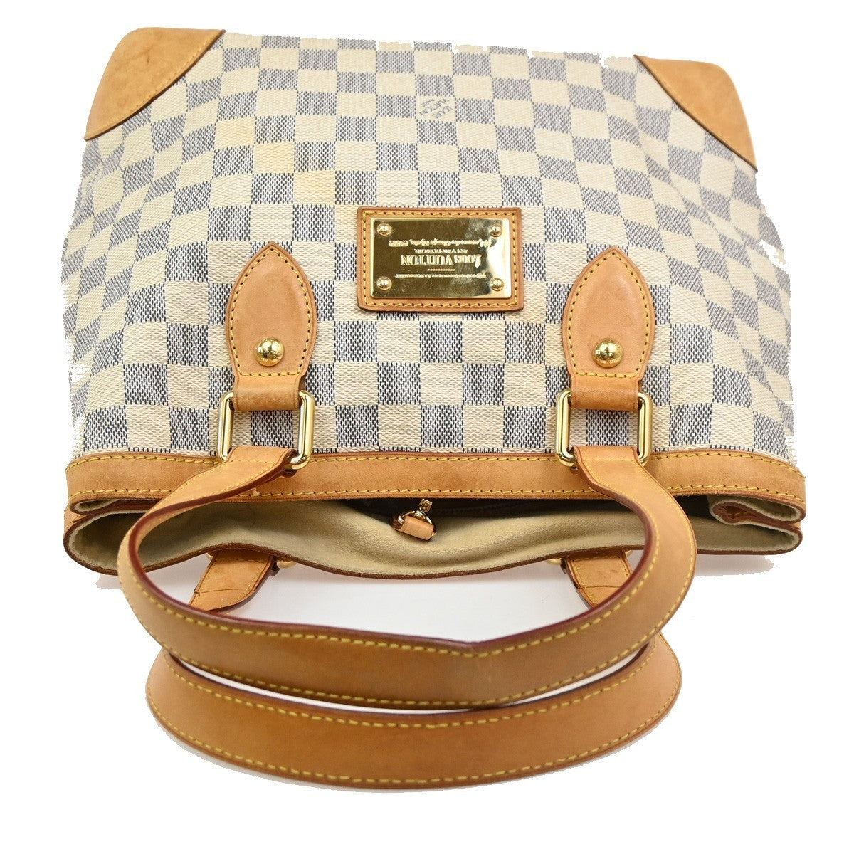 LOUIS VUITTON Hampstead PM Shoulder Bag Damier Azur Leather White N51207 18PA107