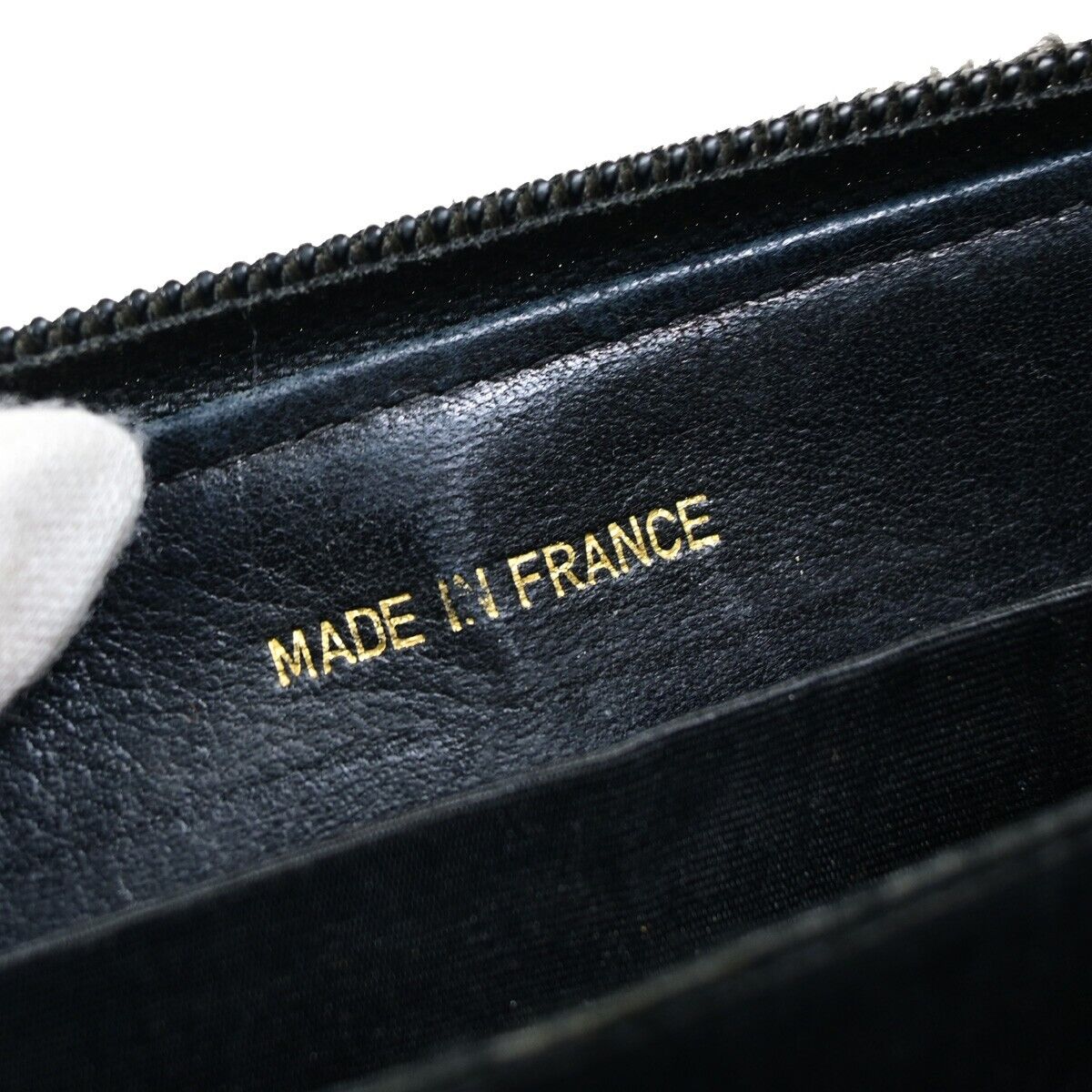 CHANEL CC Long Zip Around  Wallet Purse Caviar Skin Leather Black GHW 04FA616