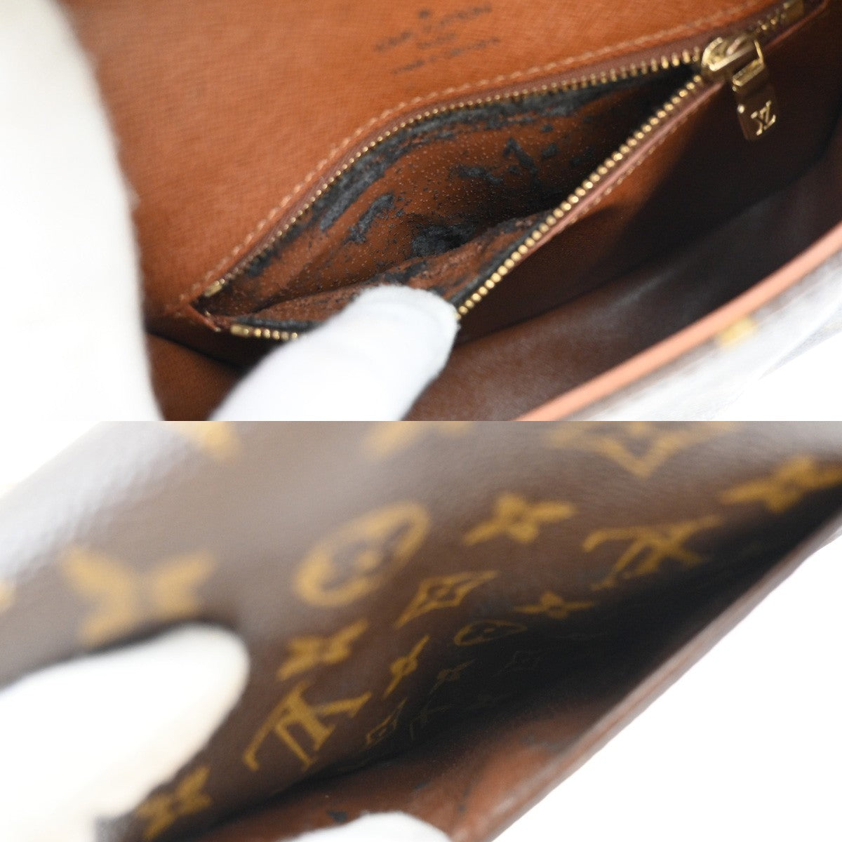 LOUIS VUITTON Saint Cloud MM Shoulder Bag Monogram Leather Brown M51243 33KP424