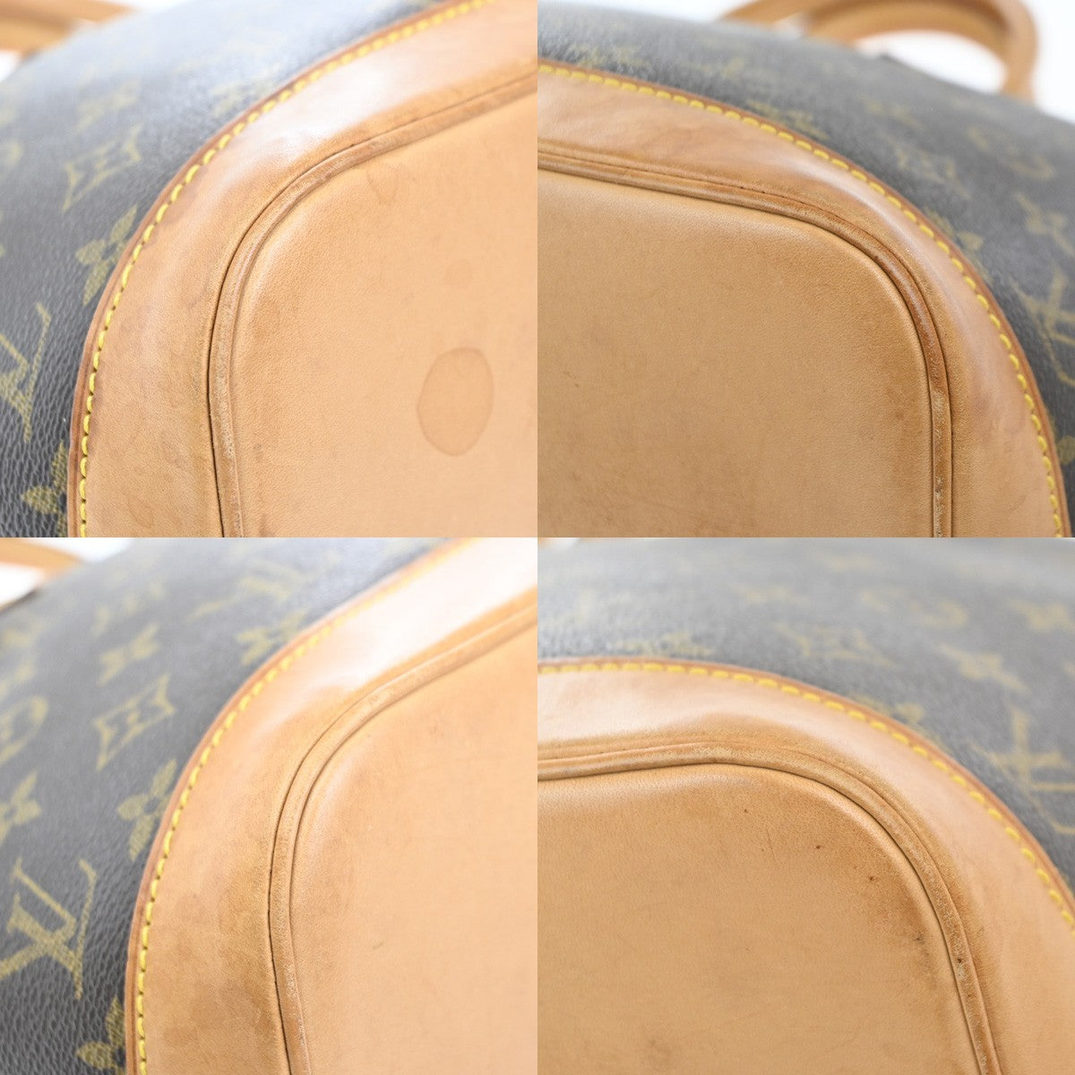 LOUIS VUITTON LV Logo Alma Hand Bag Monogram Leather Brown France M51130 76MA230